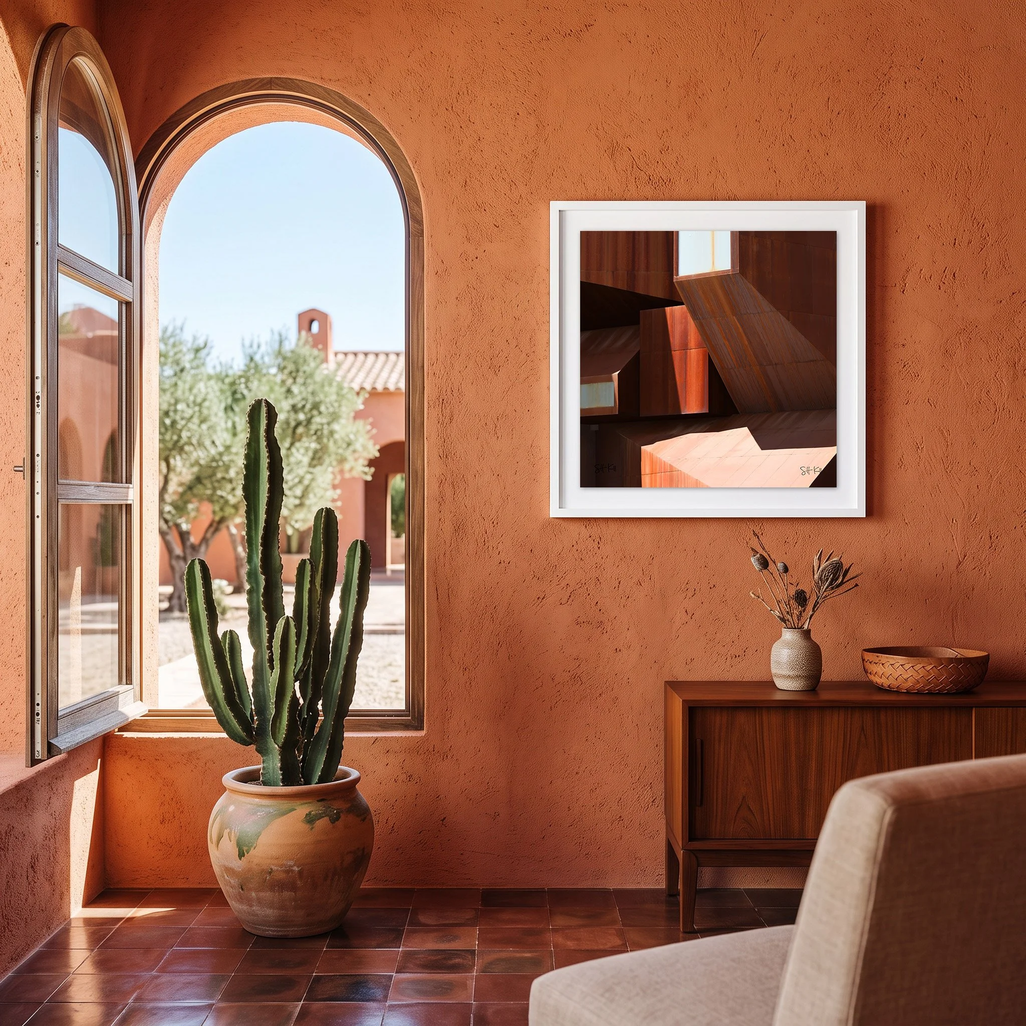 Santa Monica 03 framed photography print in terracotta mediterranean desert boho interior