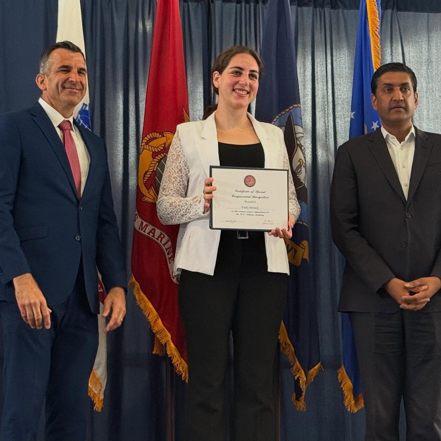 Today I had the honor of joining Congressman Sam Liccardo and Congressman Ro Khanna at a special reception celebrating the outstanding young people from our community who received appointments to the United States Service Academies. Their dedication,
