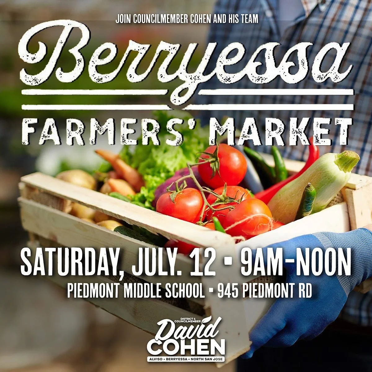My team and I will be at the Berryessa Farmers&rsquo; Market from 9:00 AM until noon Saturday, July 12that Piedmont Middle School. Stop by our booth for a chat and be sure to grab a reusable tote bag before shopping the vendors!