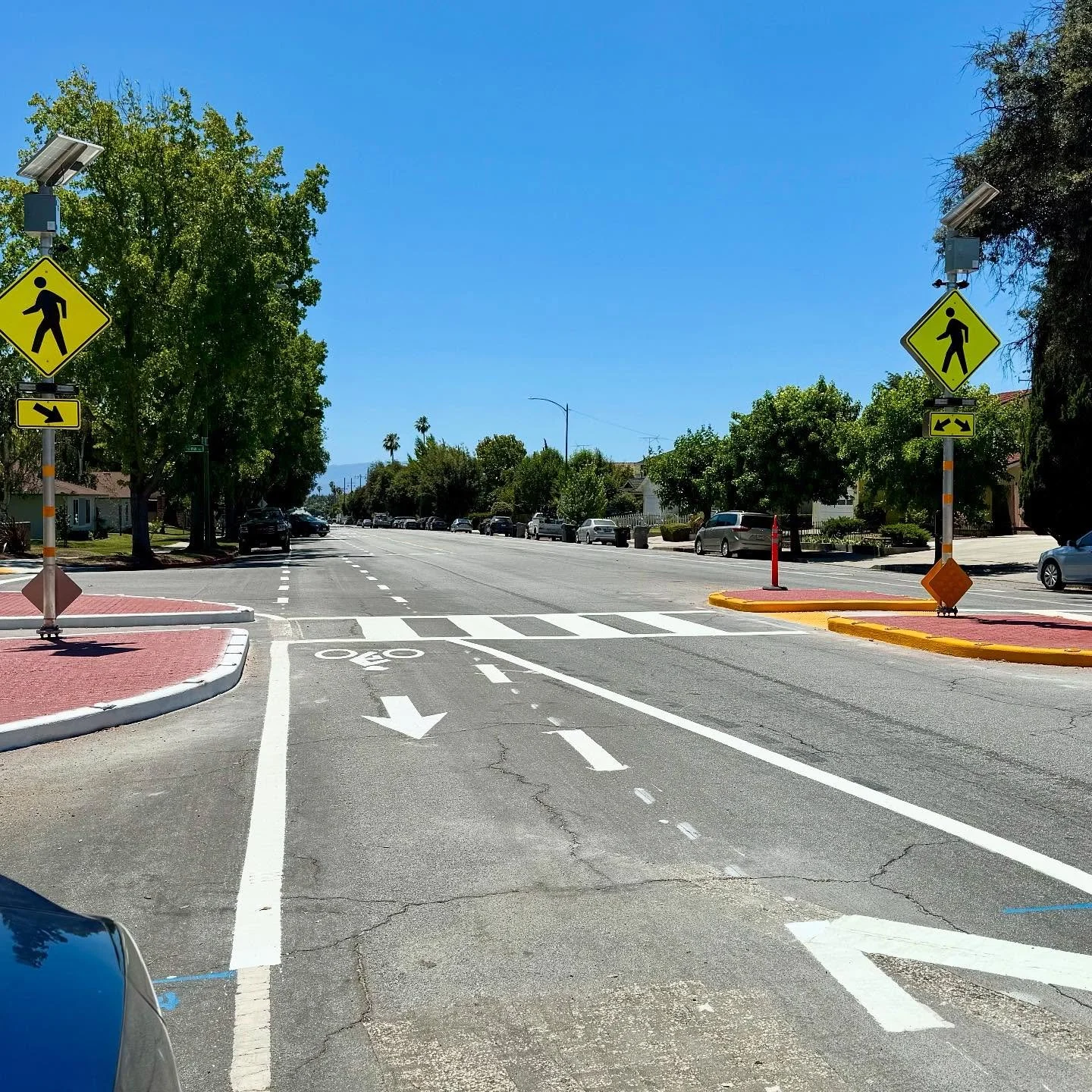Big improvements at Cropley and Messina! Thanks to the San Jose Department of Transportation, the brand new crosswalk provides a a long awaited way to cross Cropley between Morrill and Piedmont. It offers a safe route to and from Berryessa Creek Park