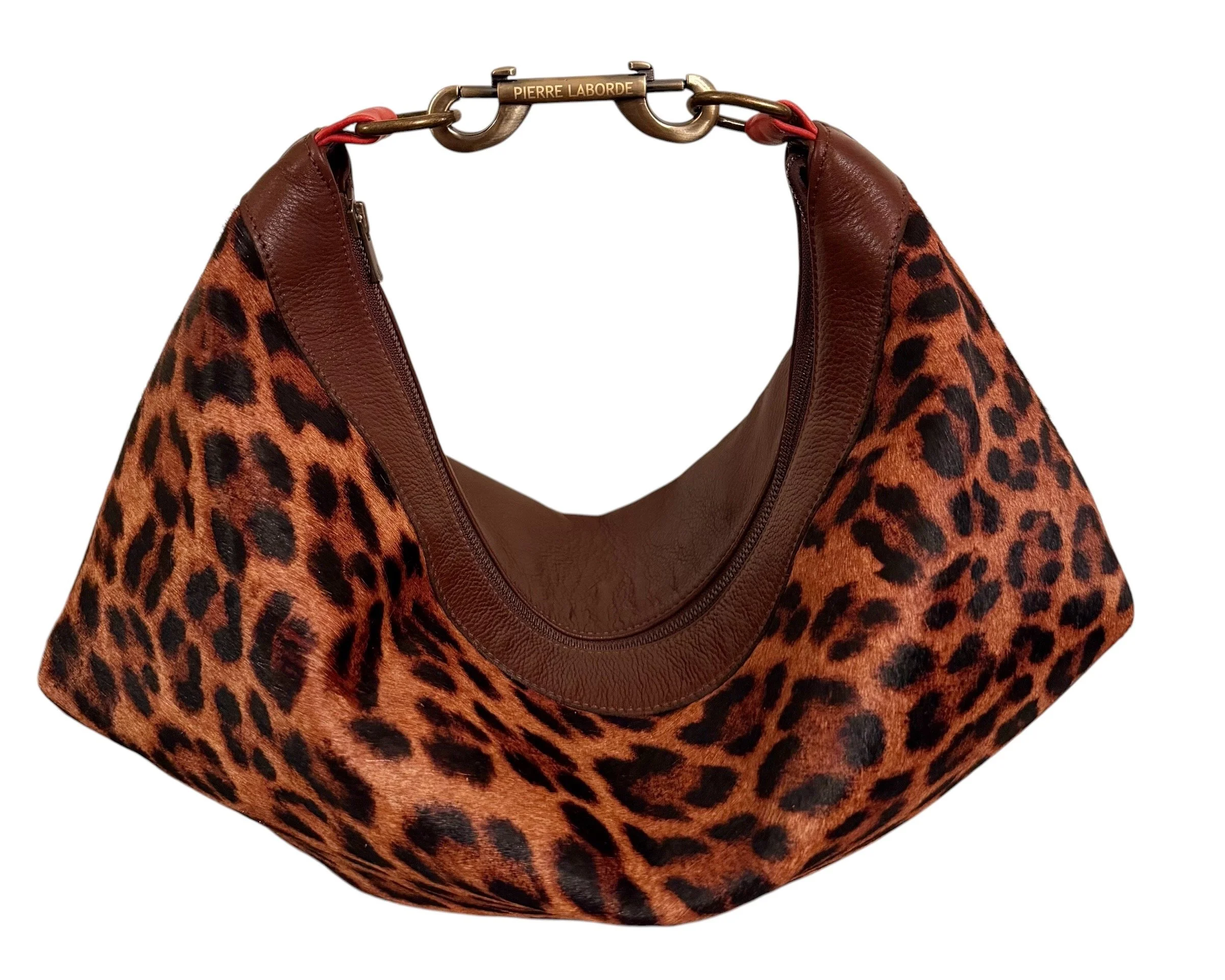 Dania / Short Hair Leopard Print Cowhide  / Soft Brown Leather Hide