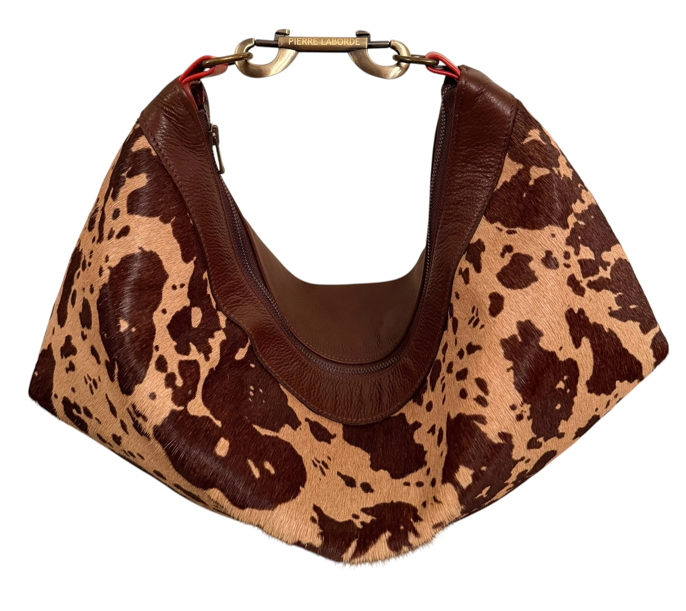 Dania / Short Hair Print Brown & Tan Cowhide  / Soft Brown Leather Hide