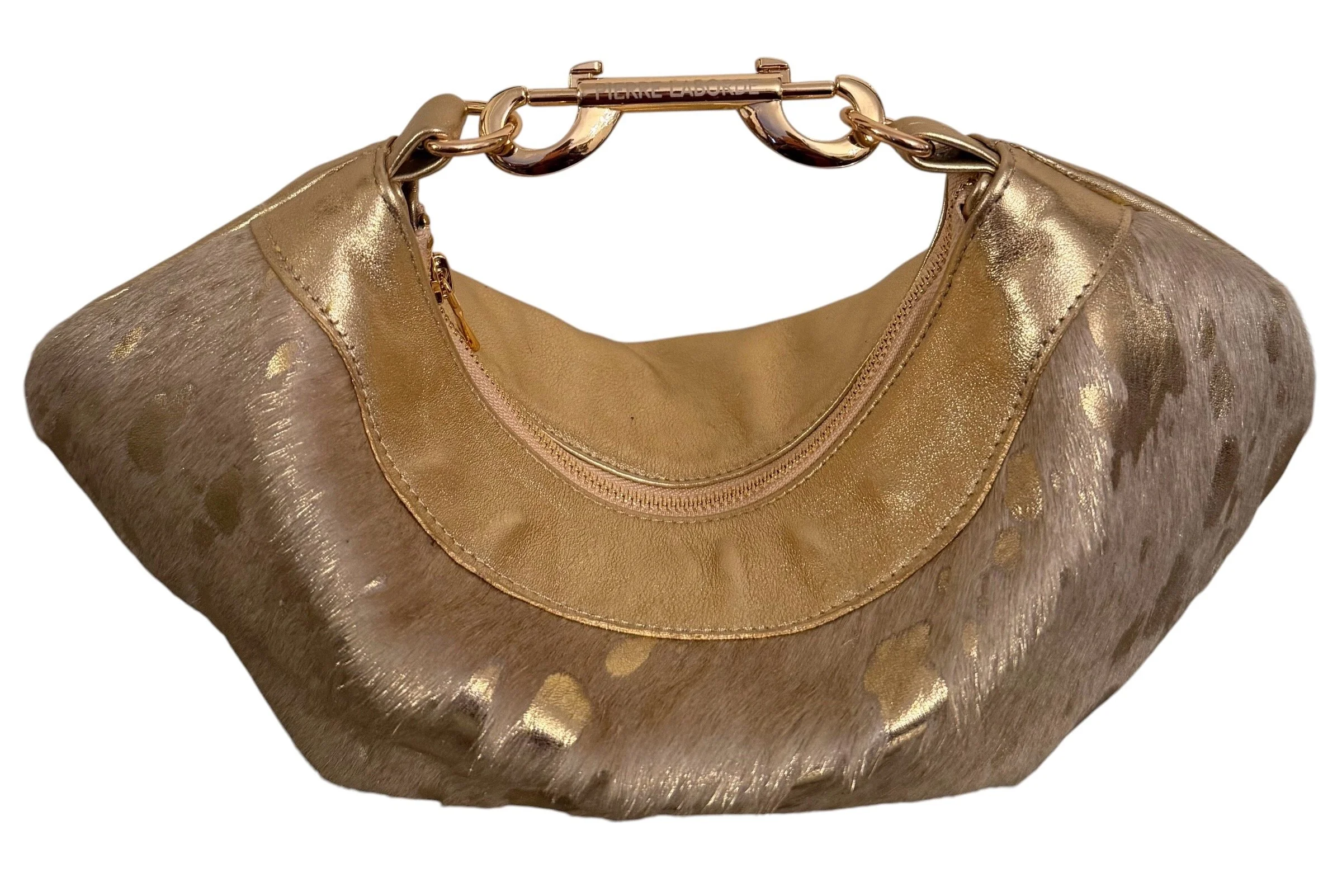 Vicky / Yellow Gold Acid Washed Cowhide / Gold Leather Hide