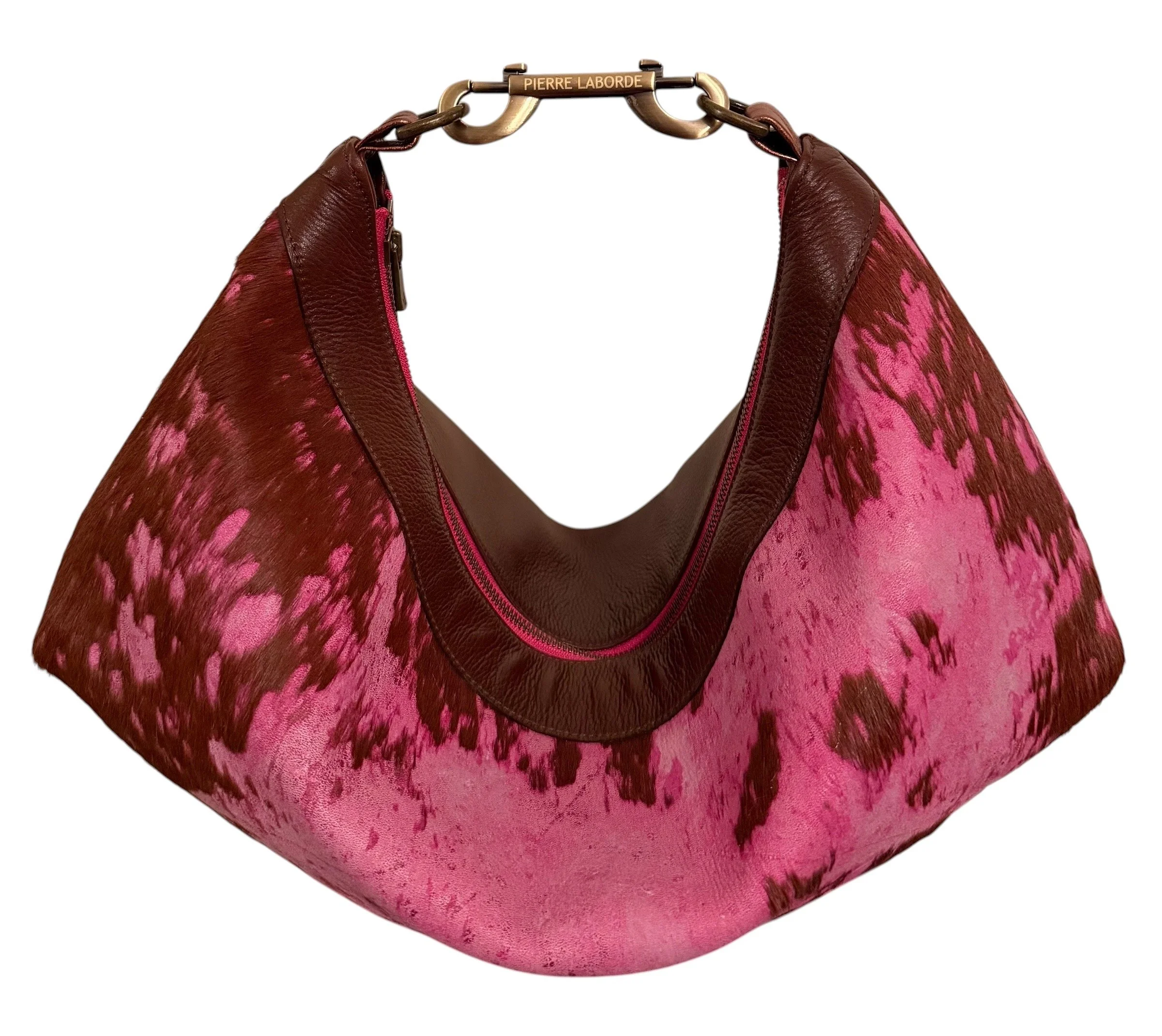 Dania / Acid Washed Pink & Brown Cowhide  / Soft Brown Leather Hide