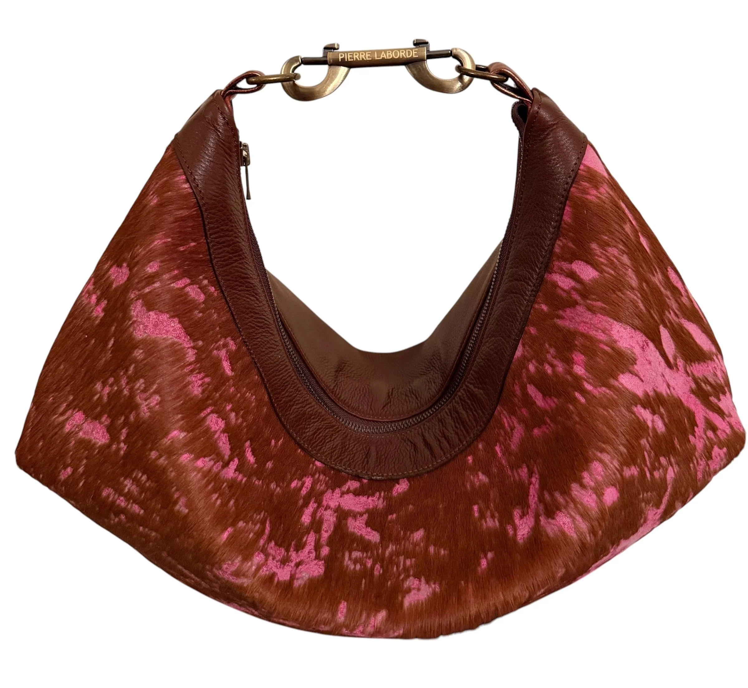 Dania / Acid Washed Pink & Brown Cowhide  / Soft Brown Leather Hide