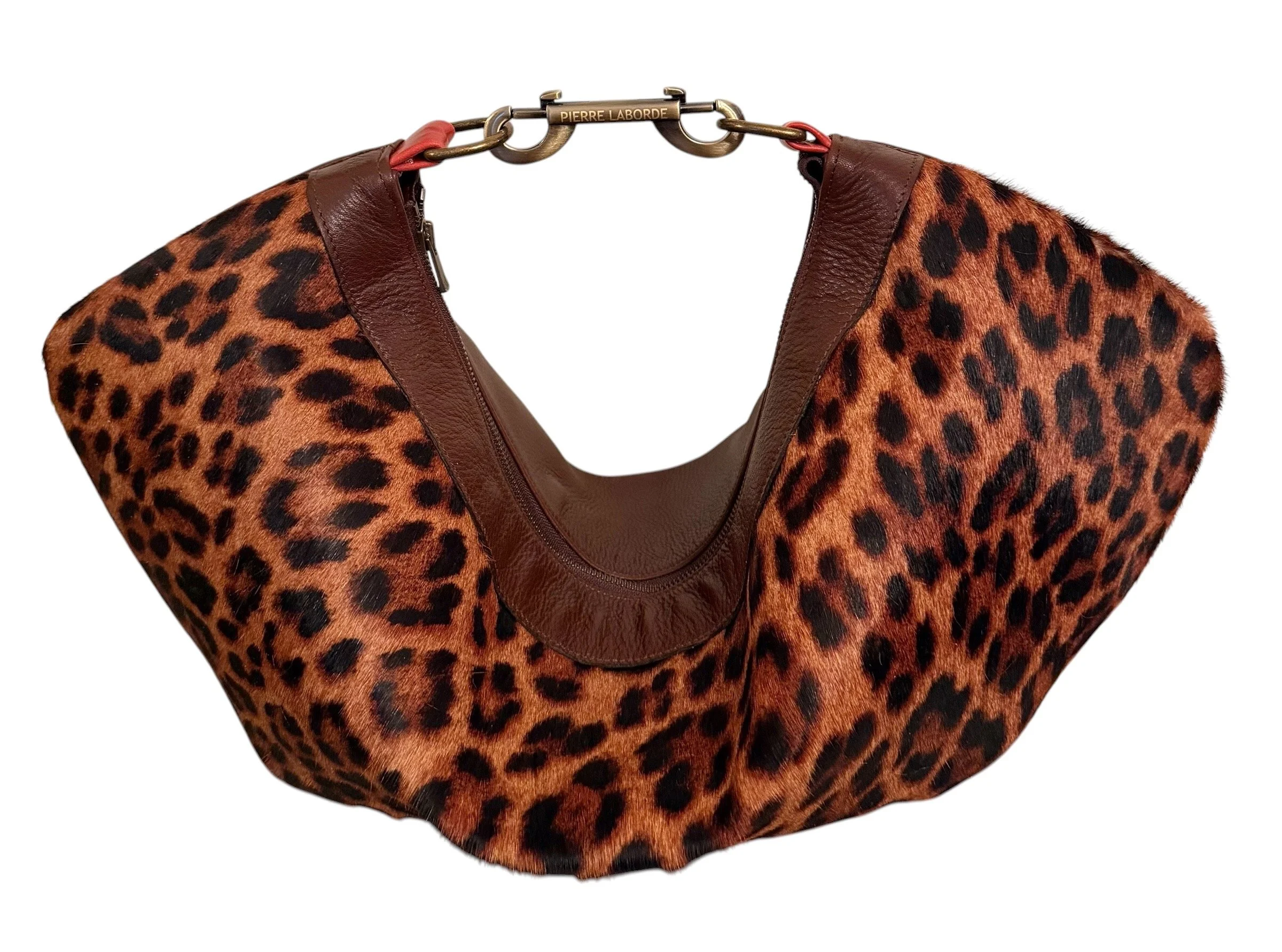 Emma / Short Hair Leopard Print  Cowhide  / Soft Brown Leather Hide