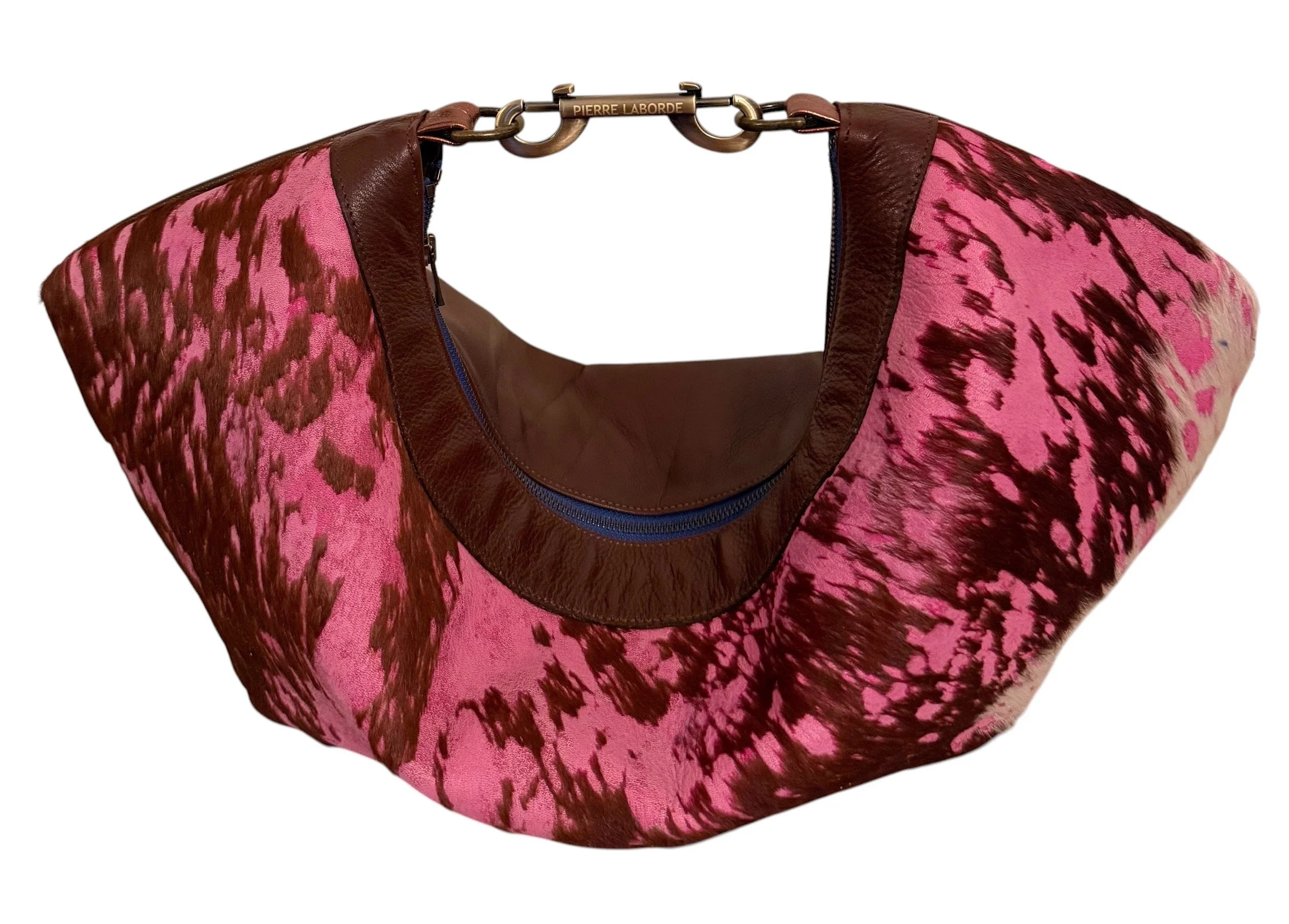 Emma / Short Hair Pink & Brown  Cowhide  / Soft Brown Leather Hide
