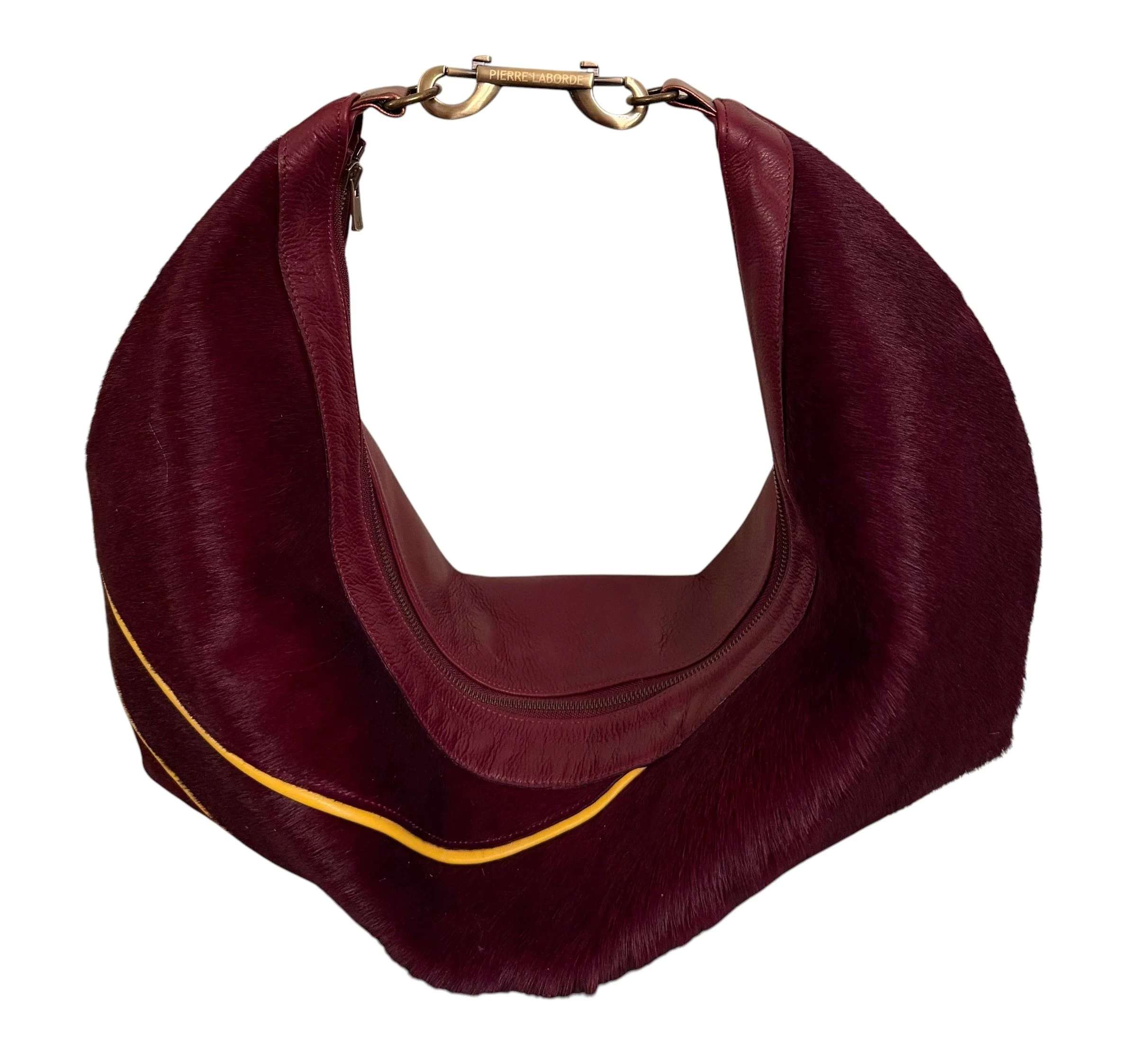 Abby / Short Hair Burgundy Cowhide / Soft Burgundy Leather Hide