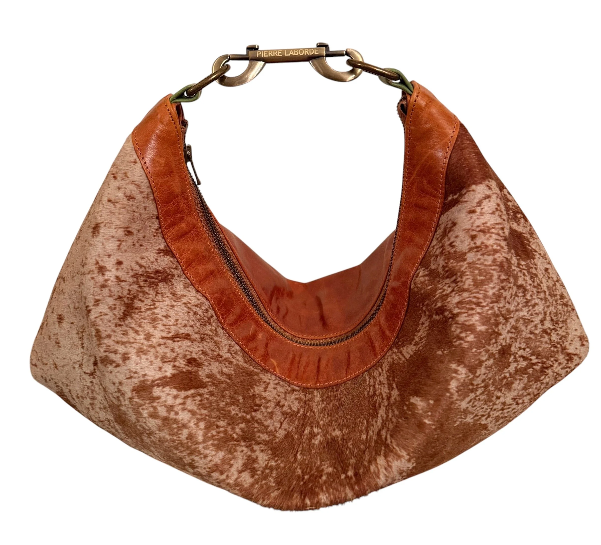 Dania / Tan And Off White Print Cowhide  / Soft Tan Leather Hide