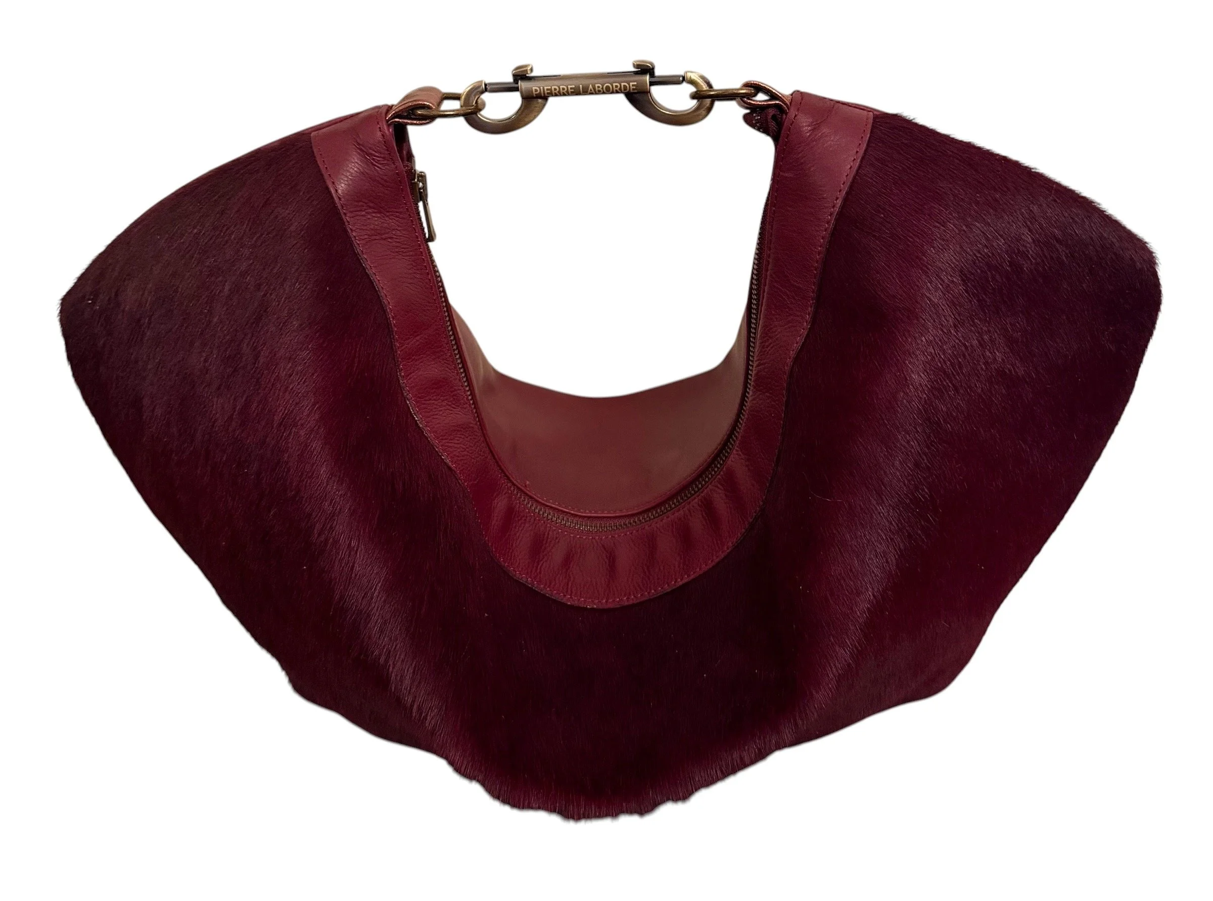 Emma / Short Hair Burgundy Cowhide  / Soft Burgundy Leather Hide