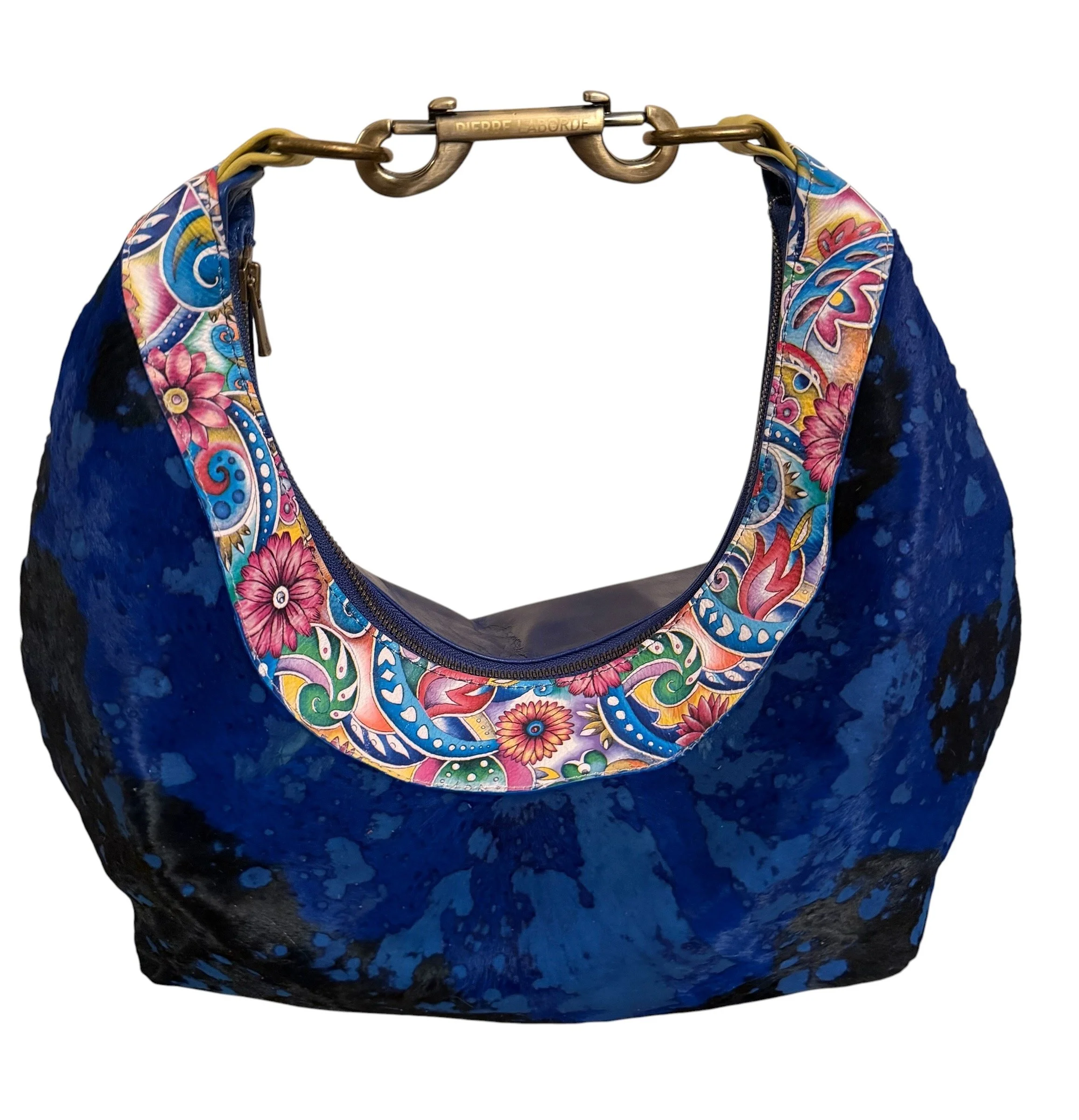 Mikaela / Acid Washed Royal Blue  Cowhide / Royal Blue  Leather Hide