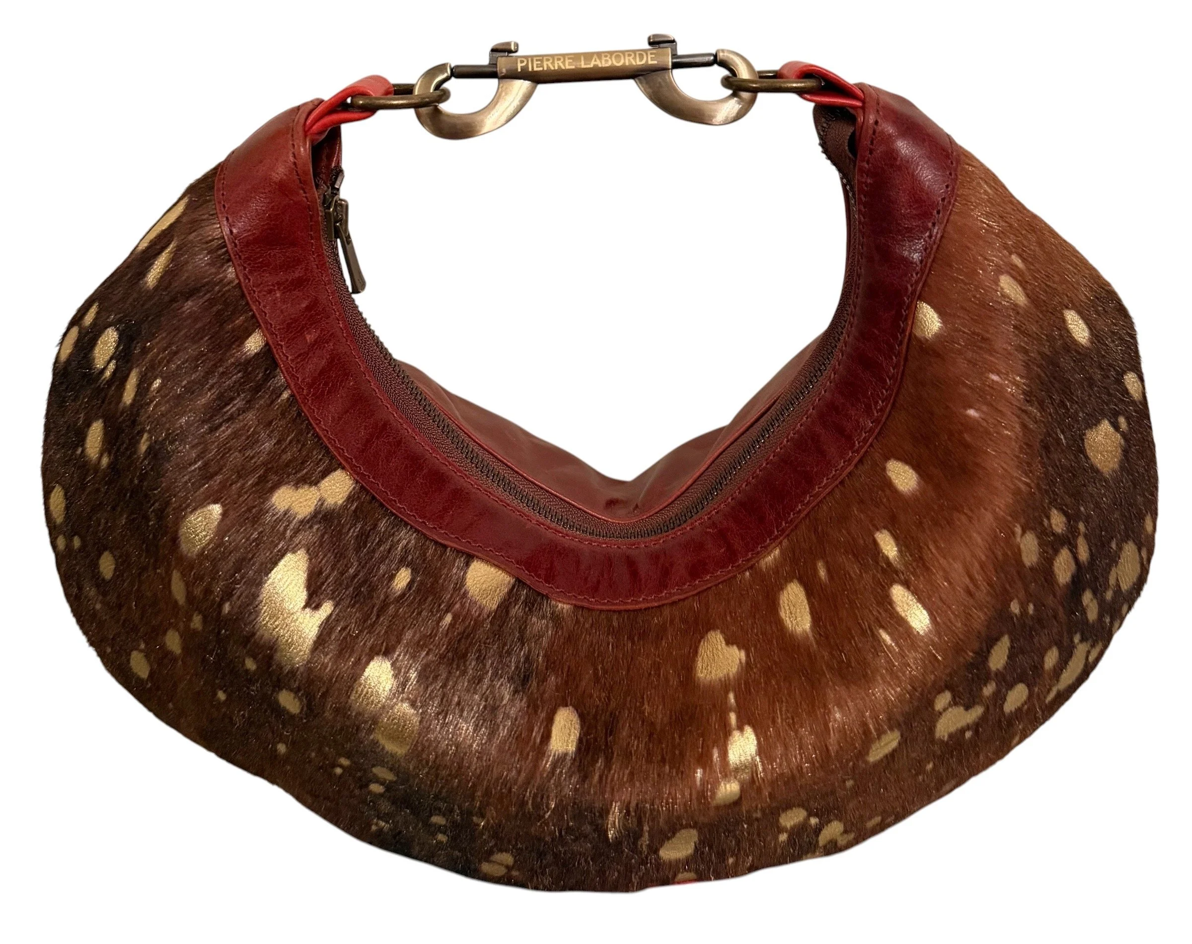 Audie / Brown & Gold Acid washed Cowhide / Soft Vintage Leather Hide