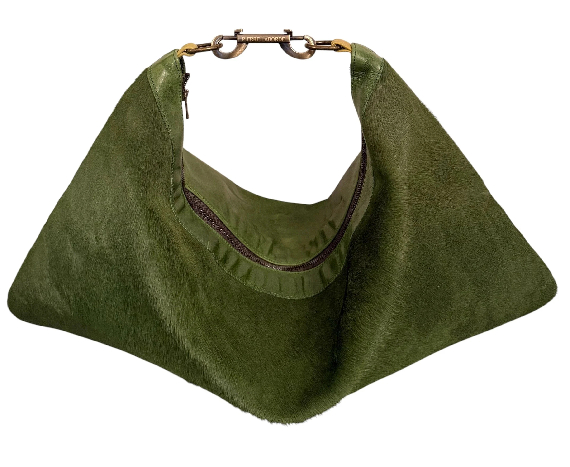 Landi / Short Hair Green Brazilian Cowhide / Soft Green Leather Hide
