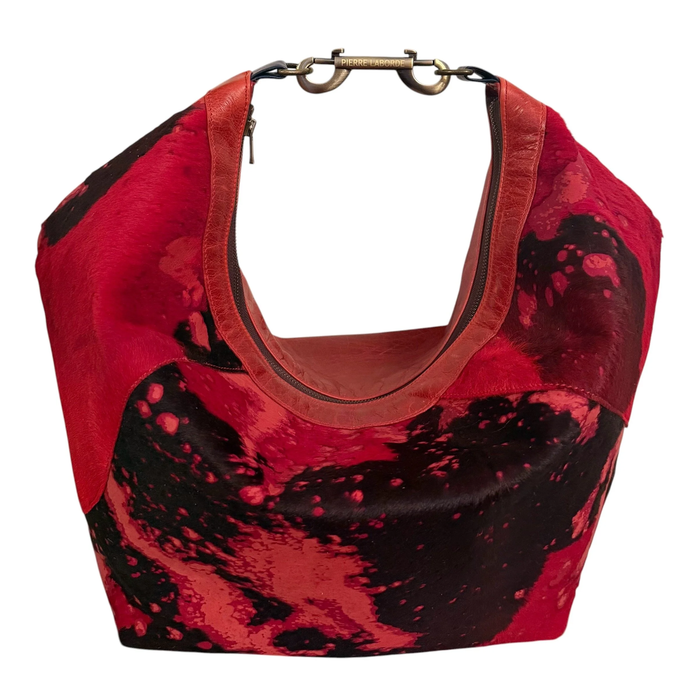 Brandy/ Acid Washed Red & Blue Cowhide  / Soft Red Leather Hide
