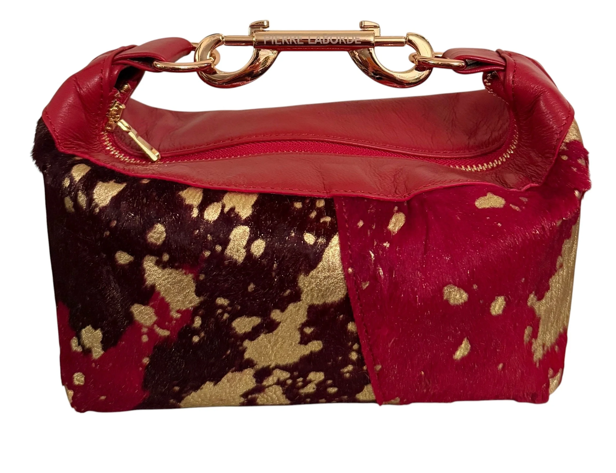 Aurelia /Acid Washed Red & Gold Cowhide/ Mix Red Leather Hide