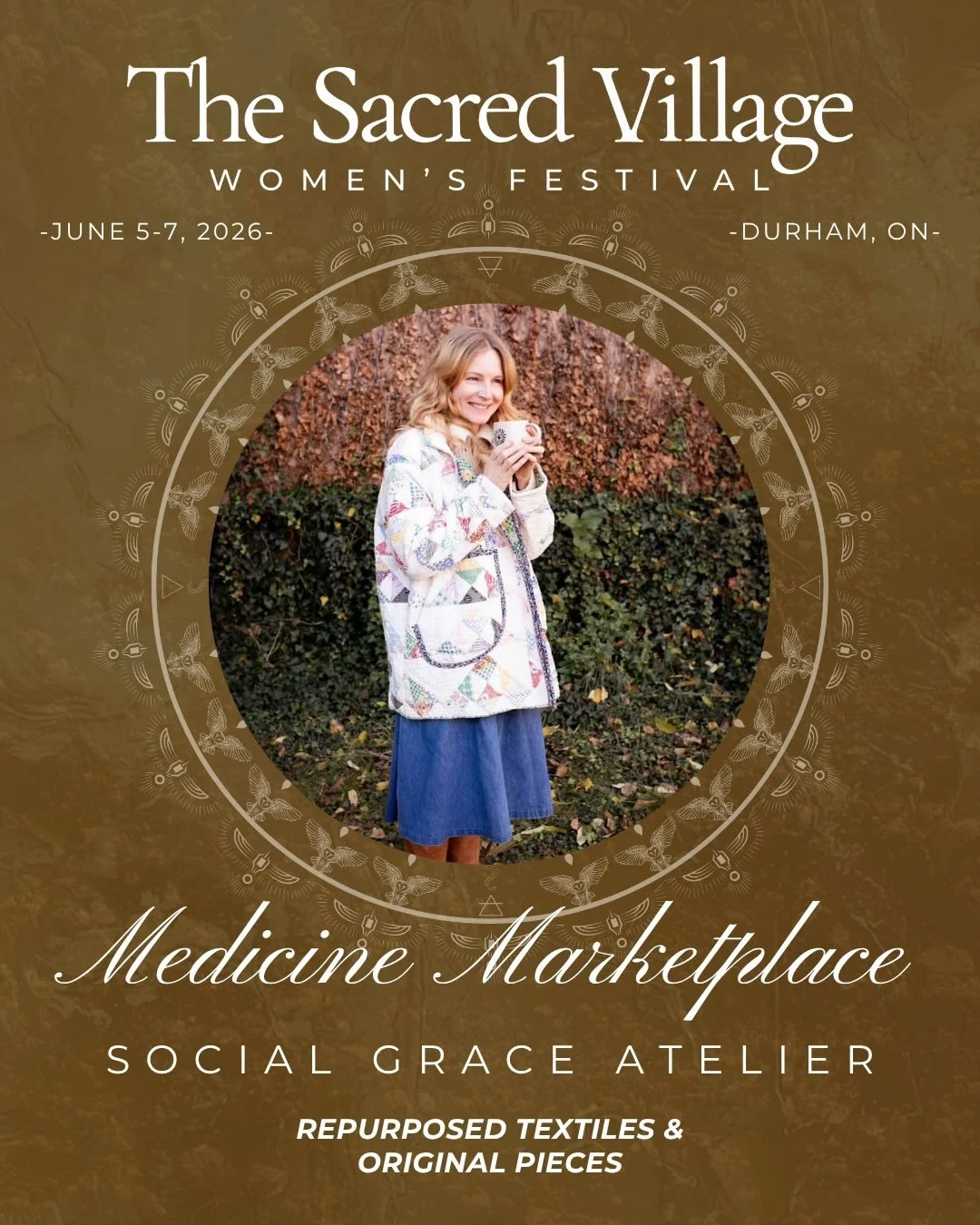 ✨Meet @socialgraceatelier 

We welcome Jess of Social Grace Atelier back to Sacred Village for her third season. With a background in design and a deep appreciation for the texture, history, and soul of fabrics, Jess creates one-of-a-kind pieces that