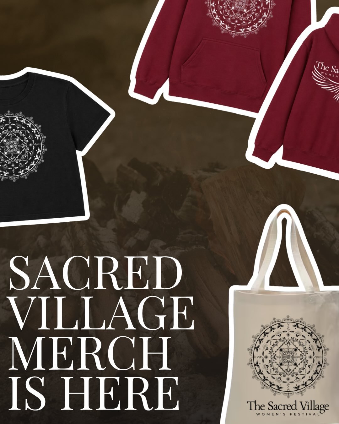 Eeeeeek, we&rsquo;ve been dreaming of this moment for years! 🥹

Sacred Village merch is LIVE in the shop.

Pre-orders are open now until May 4th.

All items will be ready for pickup at the festival.
After that&hellip; what&rsquo;s left will be very 