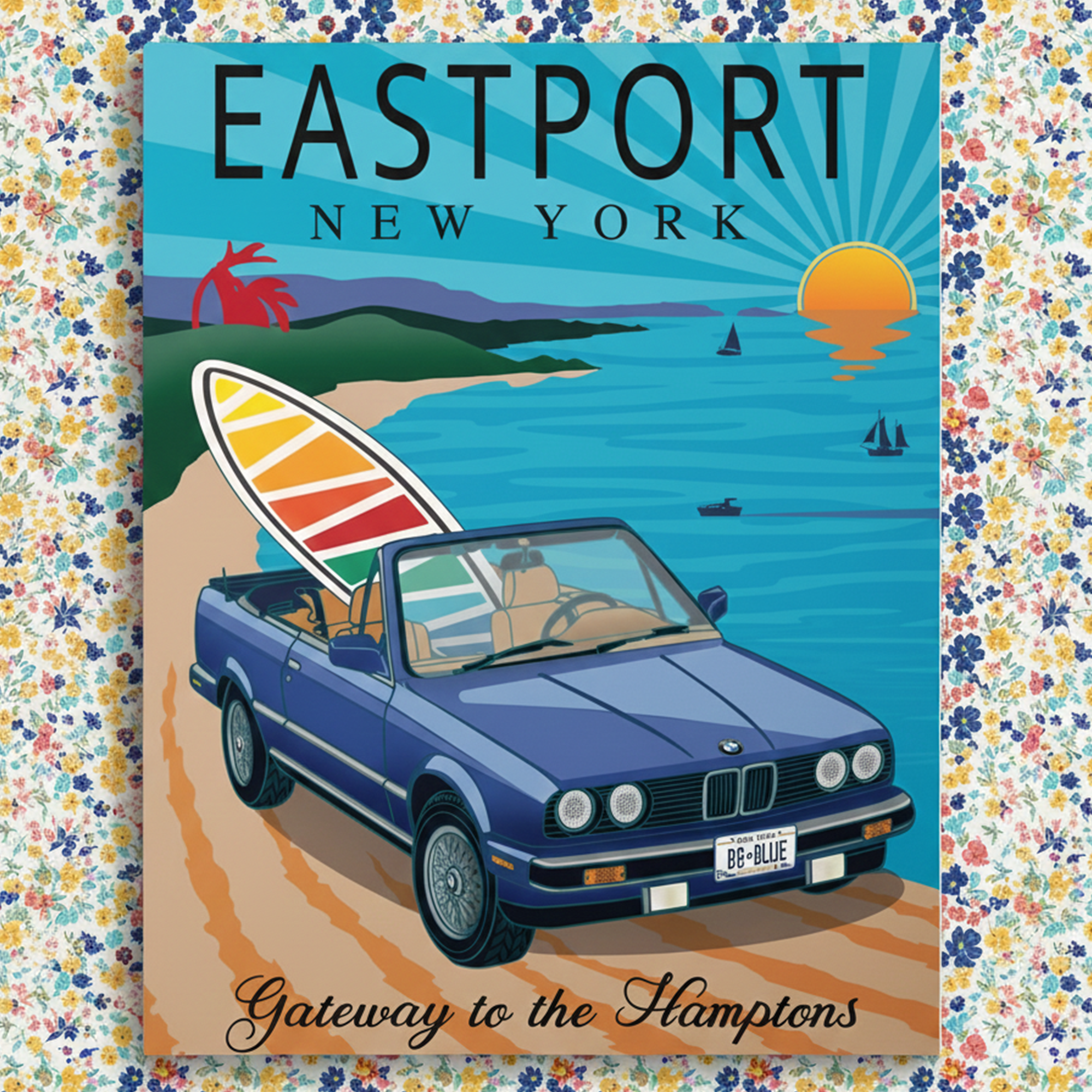 "Gateway to the Hamptons"  glossy metal artwork