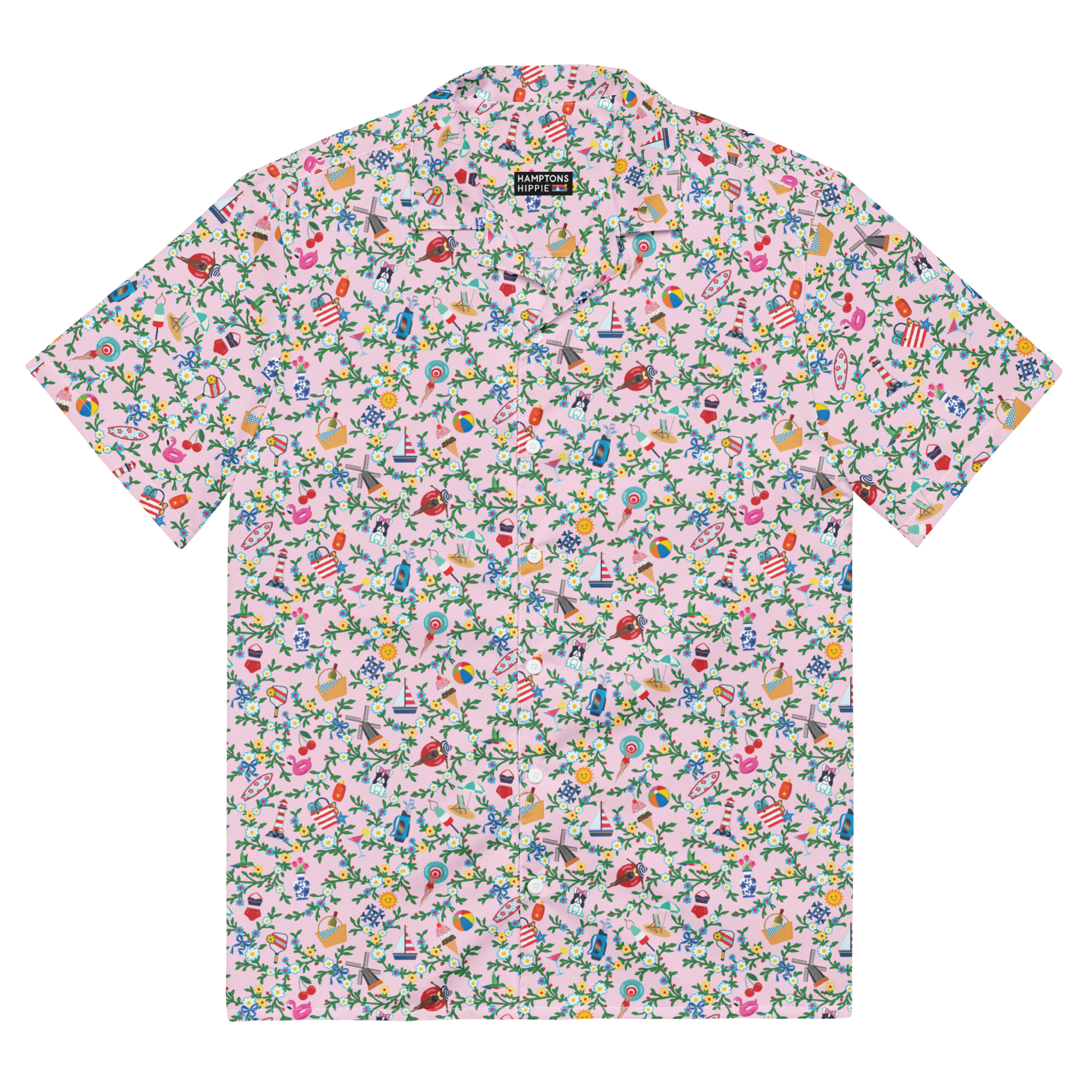 HH flamingle print button shirt
