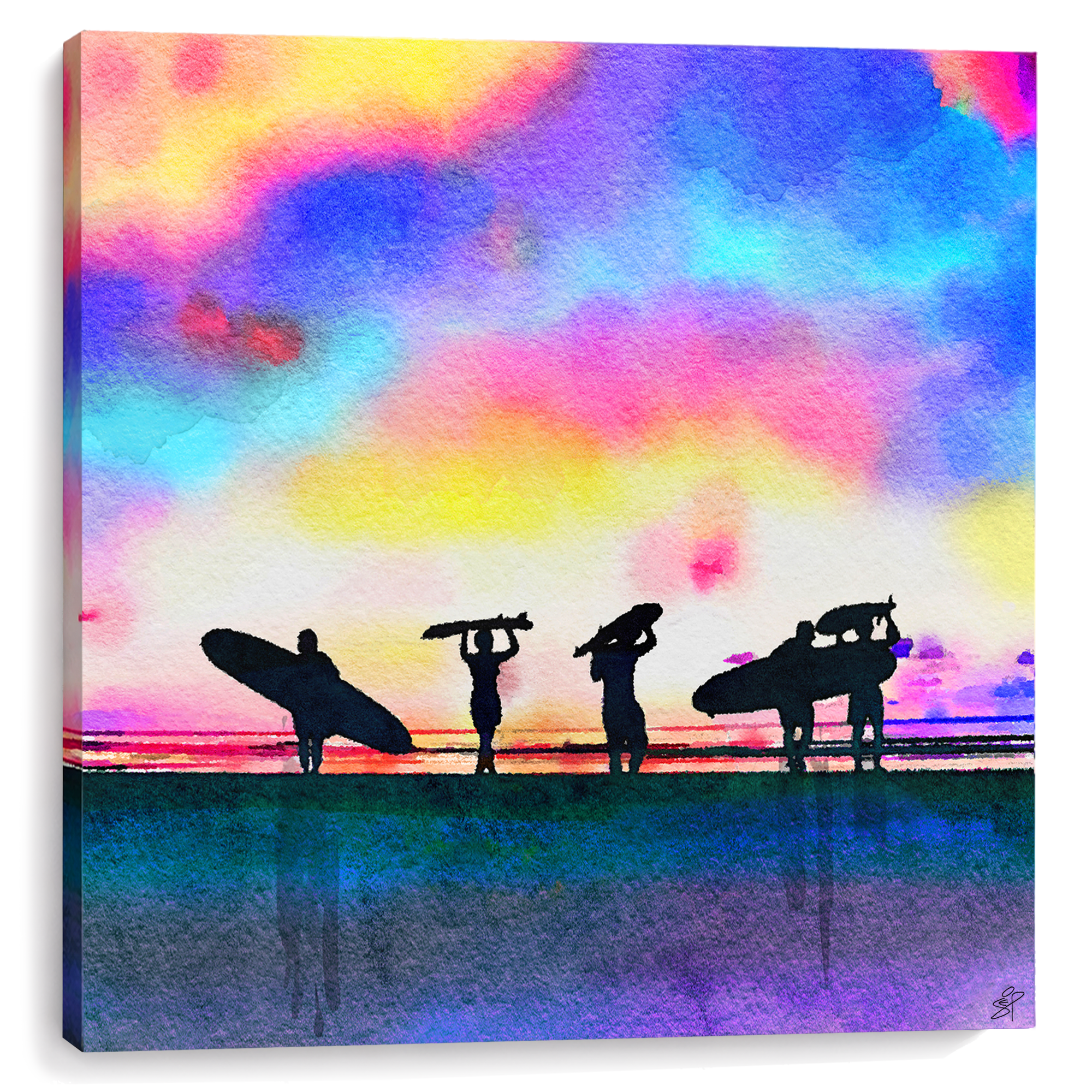 Surfers at Dusk