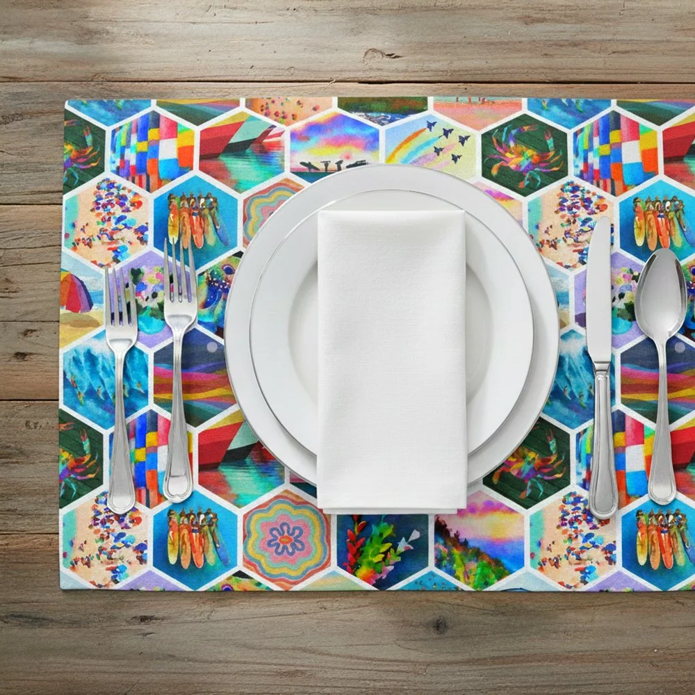 HH watercolor print placemat set