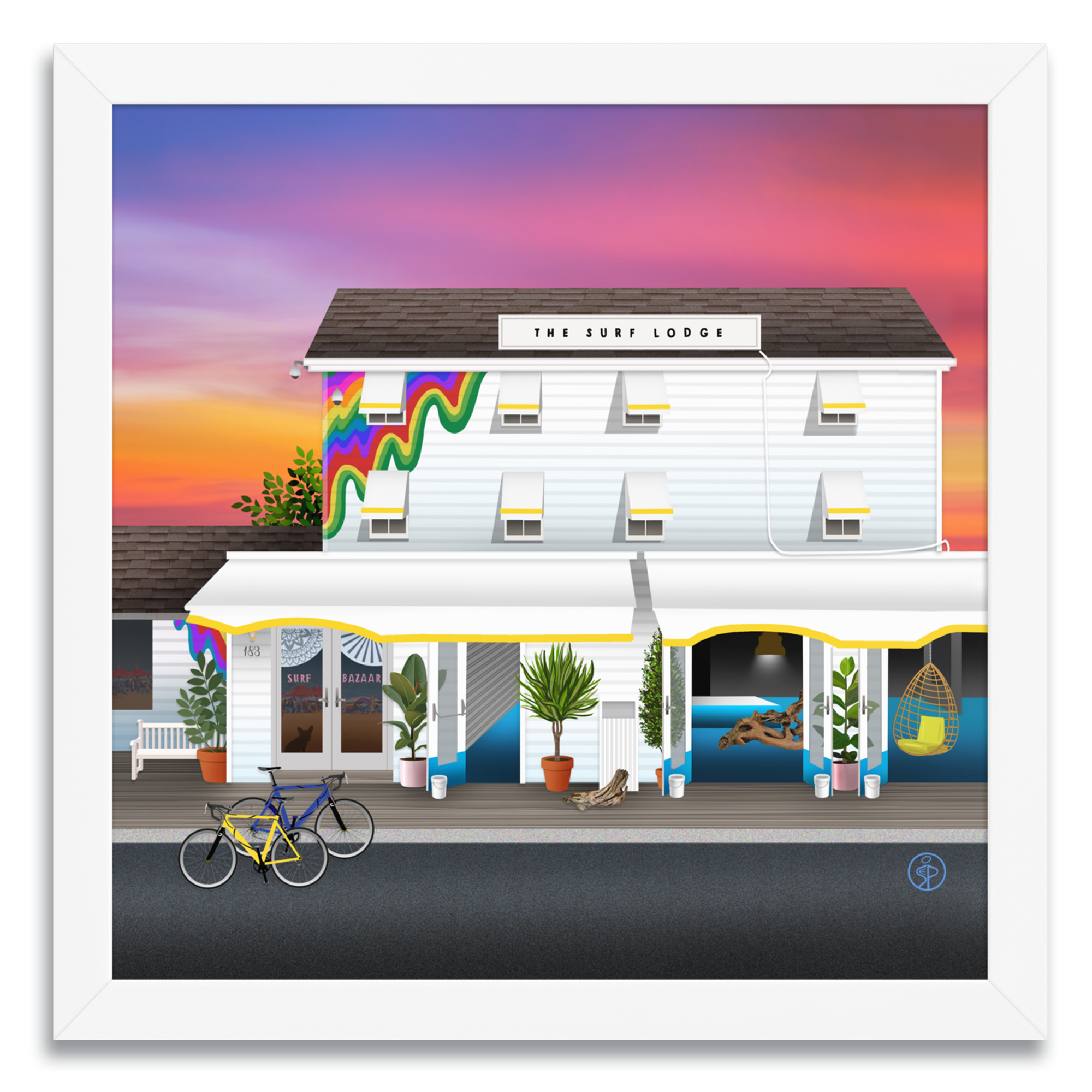 HH Surf Lodge Montauk framed art