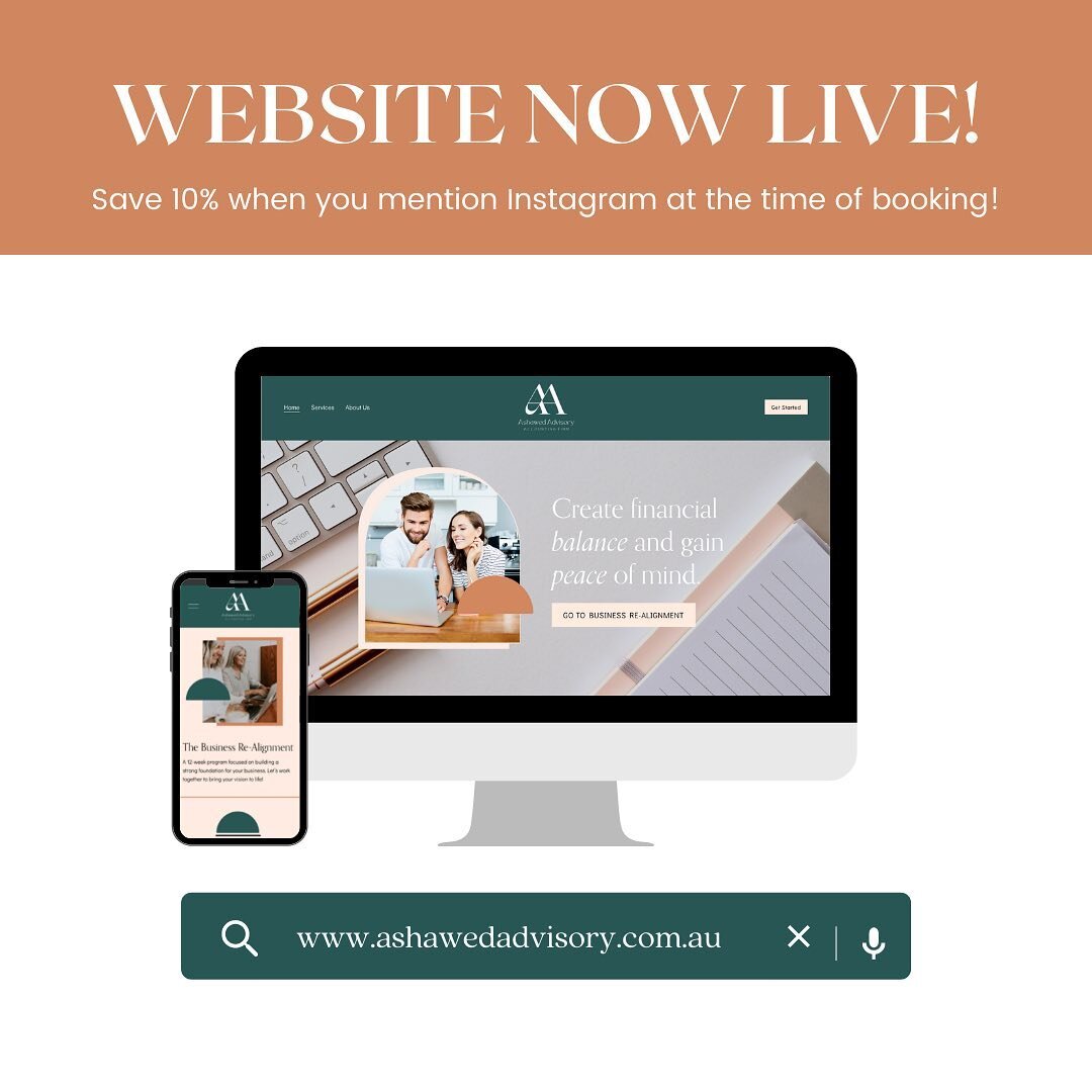 Our new website is LIVE! 

To celebrate we&rsquo;re giving our Instagram followers 10% off all accounting and advisory services for the next 5 days. 

Simply mention give us a follow and mention Instagram at the time of booking to receive 10% off! 

