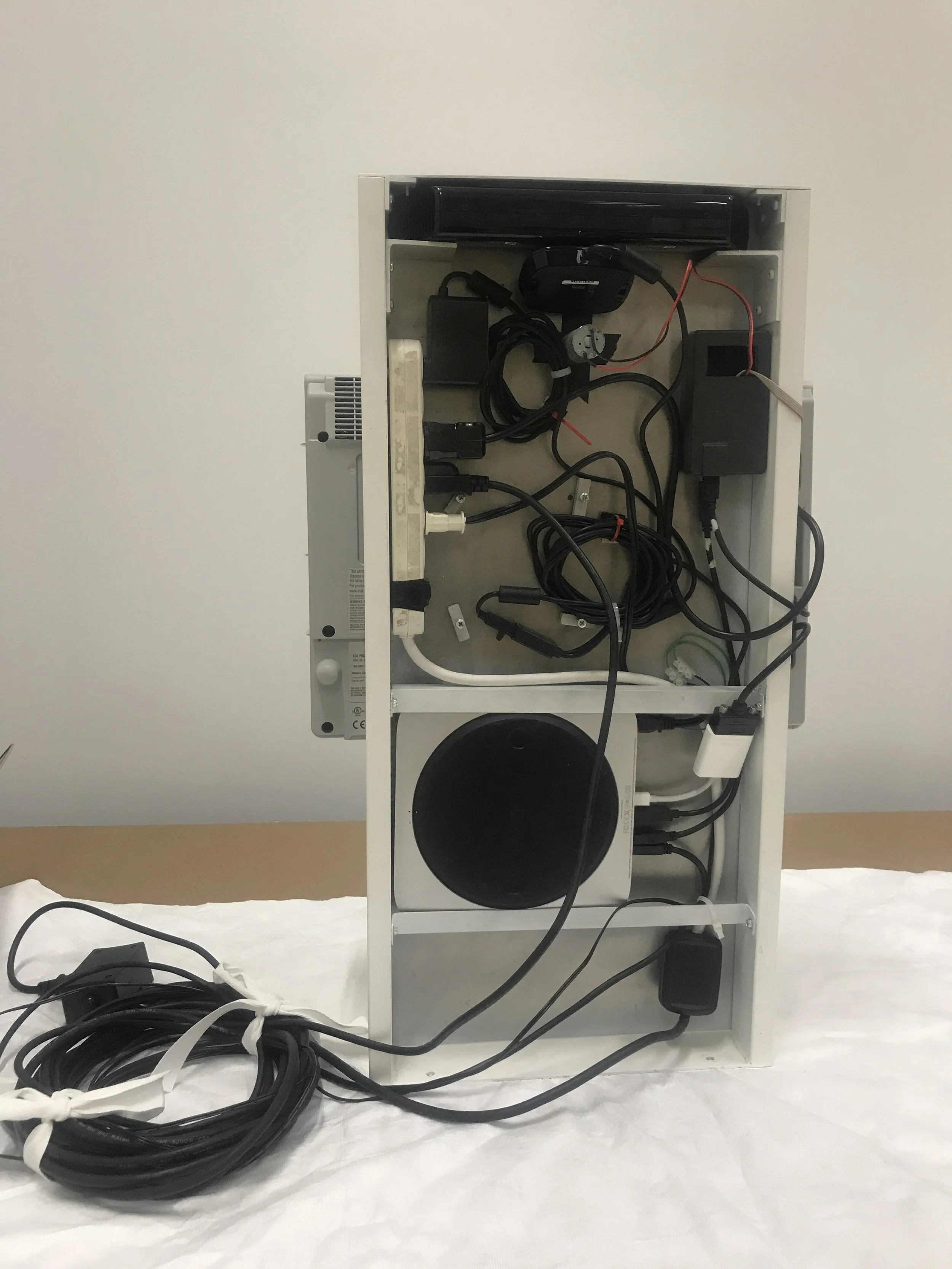 Examining an artwork