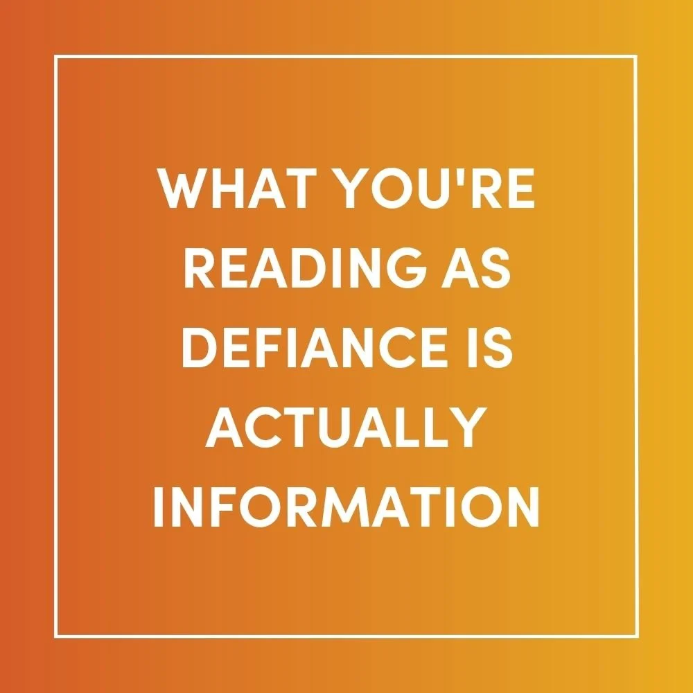 What you're reading as defiance is actually information