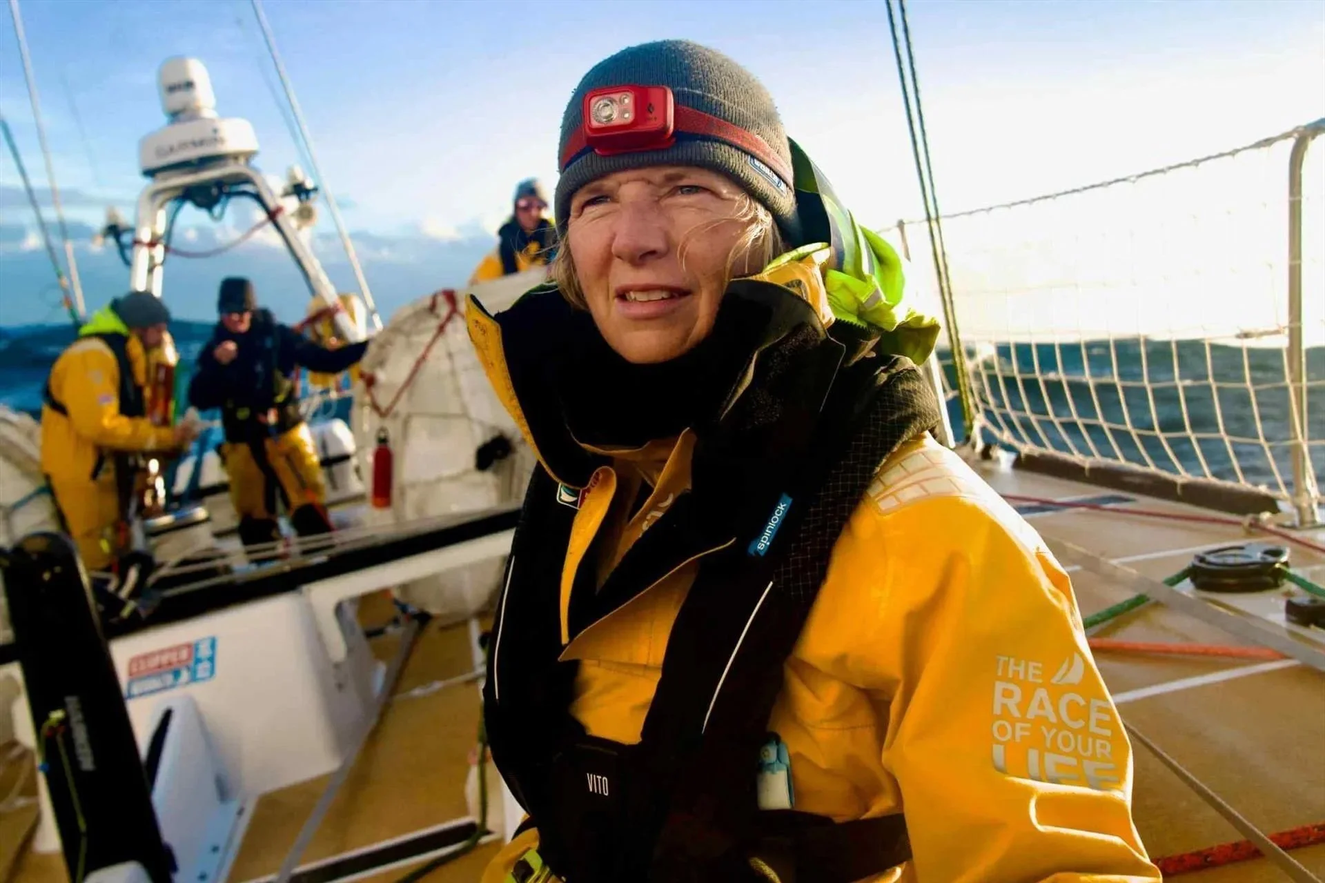 Dr Dianne McGrath on board the Clipper Race yacht PSP Logistics