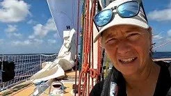 Dr Dianne McGrath at the mast of PSP Logistics