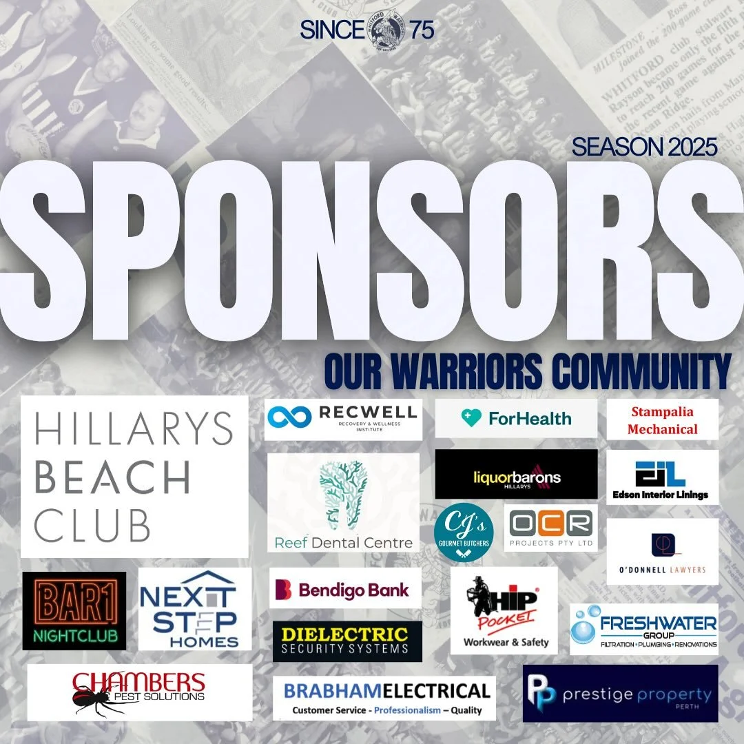 Our 50th Anniversary season comes to a close, and we couldn’t have done it without our amazing Partners and Sponsors.
Thank you for standing behind the Whitford Warriors we’re proud to have you as part of our club family! 
Support the spo