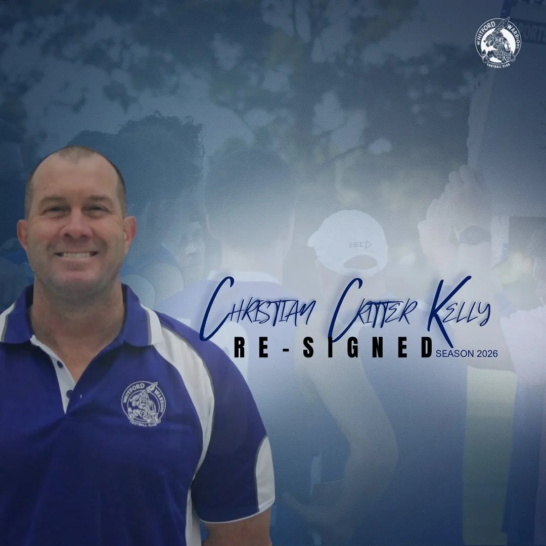 The Whitford Amateur Football club are thrilled to announce that Christian Kelly will return as our Men’s League Coach for the 2026 season!
Christian is not only our longest-serving League coach, but a true leader and Warrior through and throug