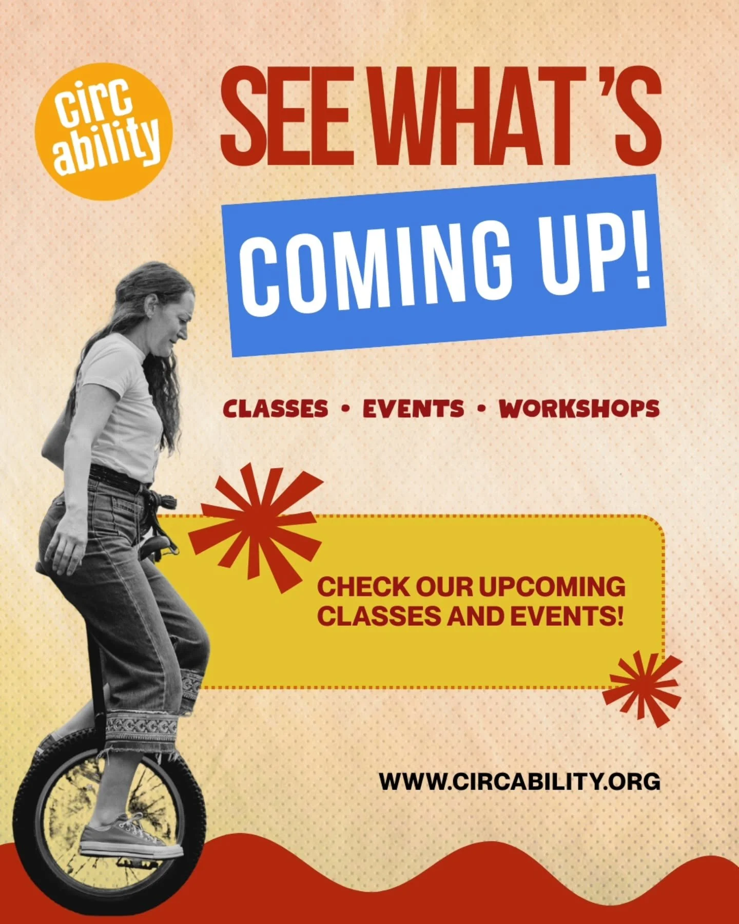 🎪 See what&rsquo;s coming up at Circability!

From weekly classes to holiday programmes and community events, there&rsquo;s something for every body.

✨ Join us to learn aerial, juggling, silks, and more while building confidence and creativity.

📲