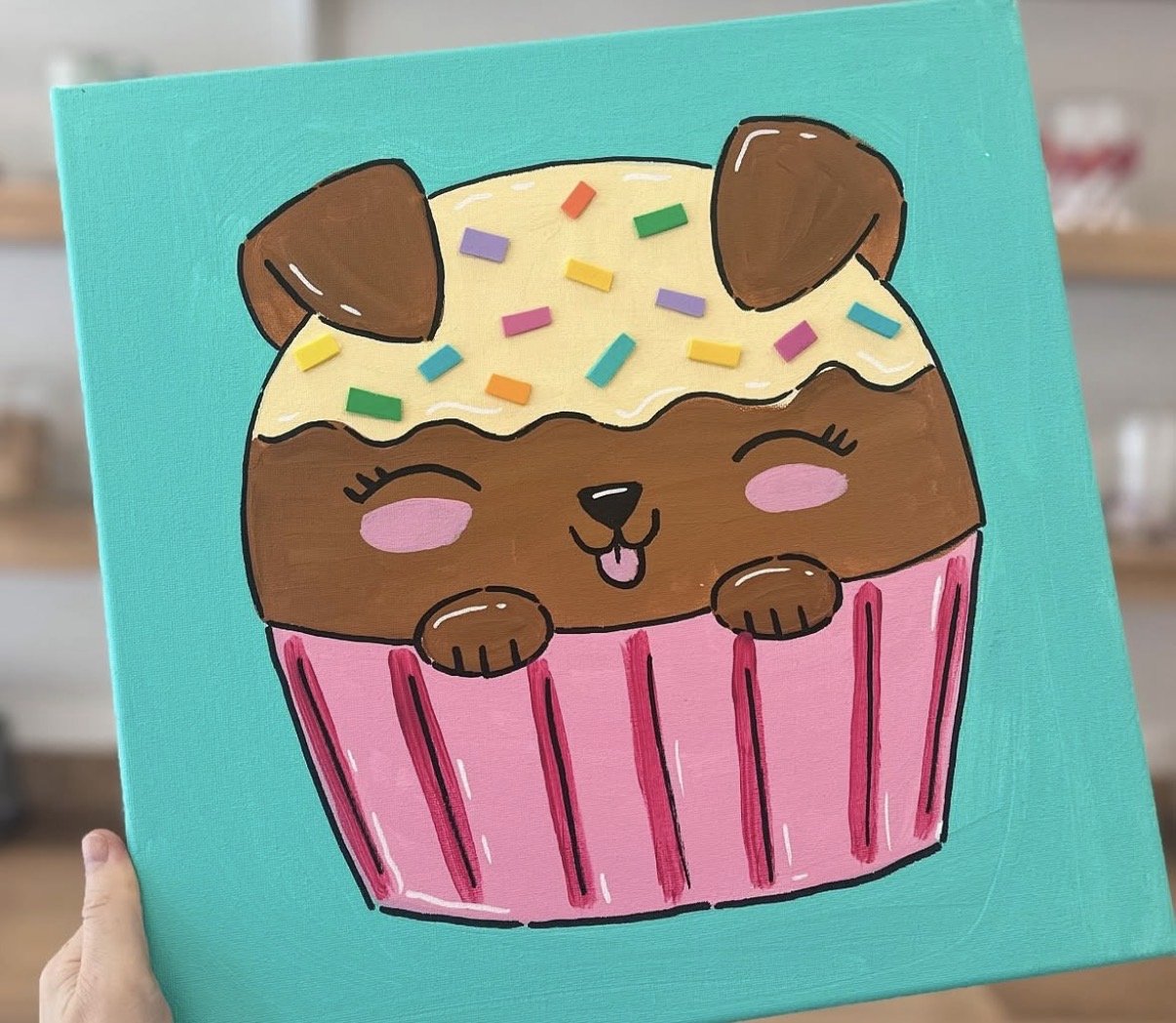 Pup Cake  "Kids Brushes & Bagels" Series: Sunday 8/16 @ 10:00 - 11:15 am  Rockaway Studio