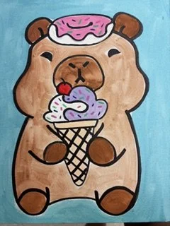 Happy Capy "Kids Brushes & Bagels" Series: Saturday 8/29 @ 9:30 -10:45 am  Rockaway Studio