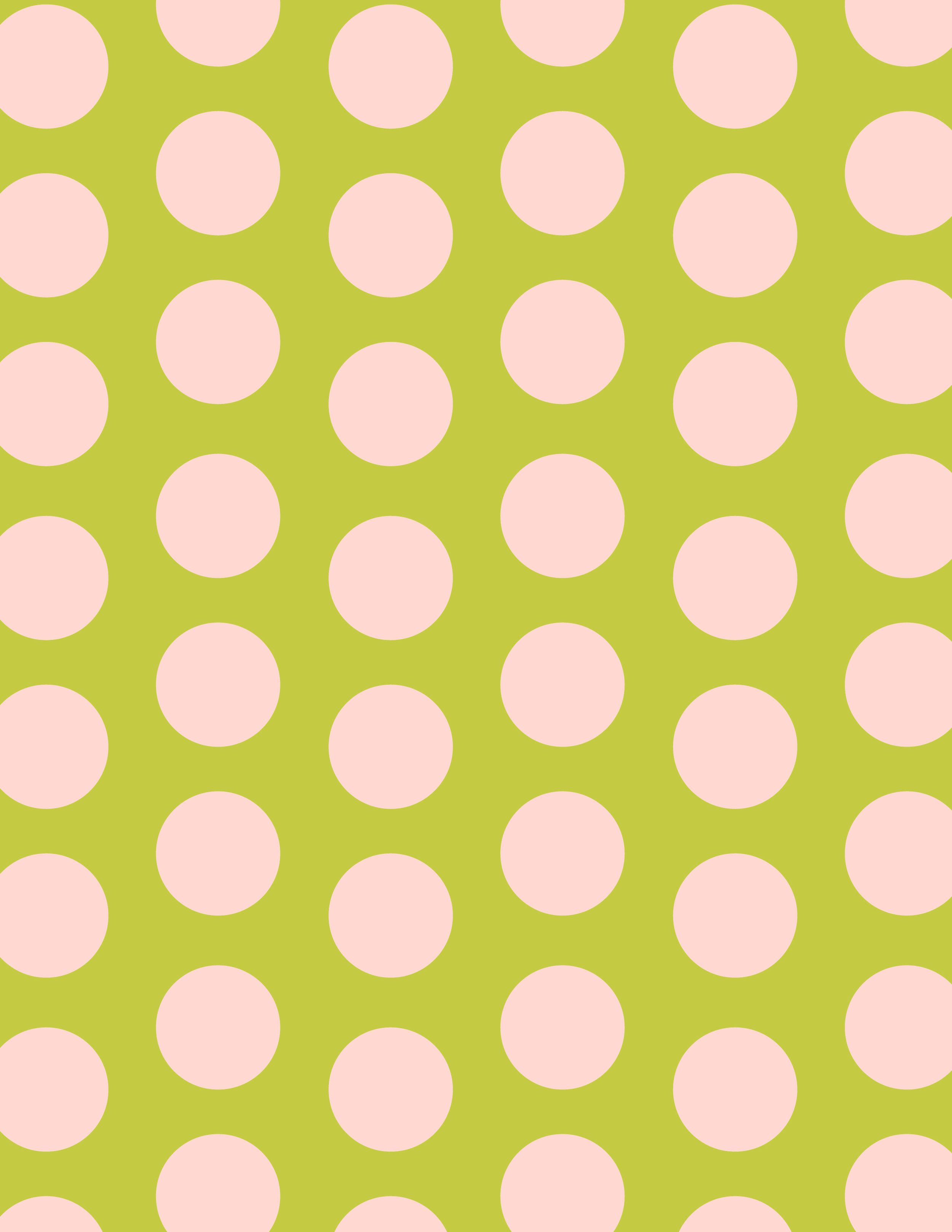 large dots - lime/pink