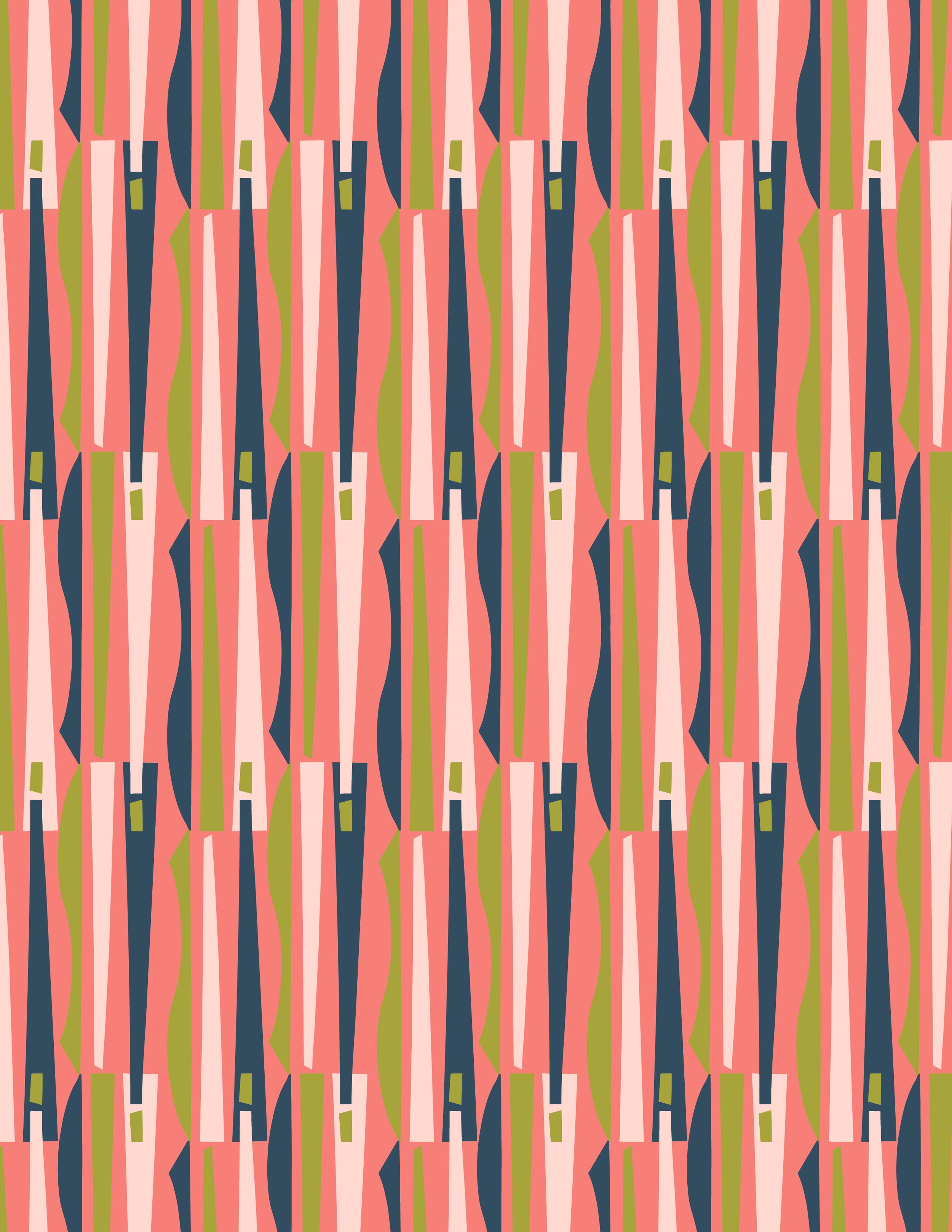 grass - coral/peach/navy