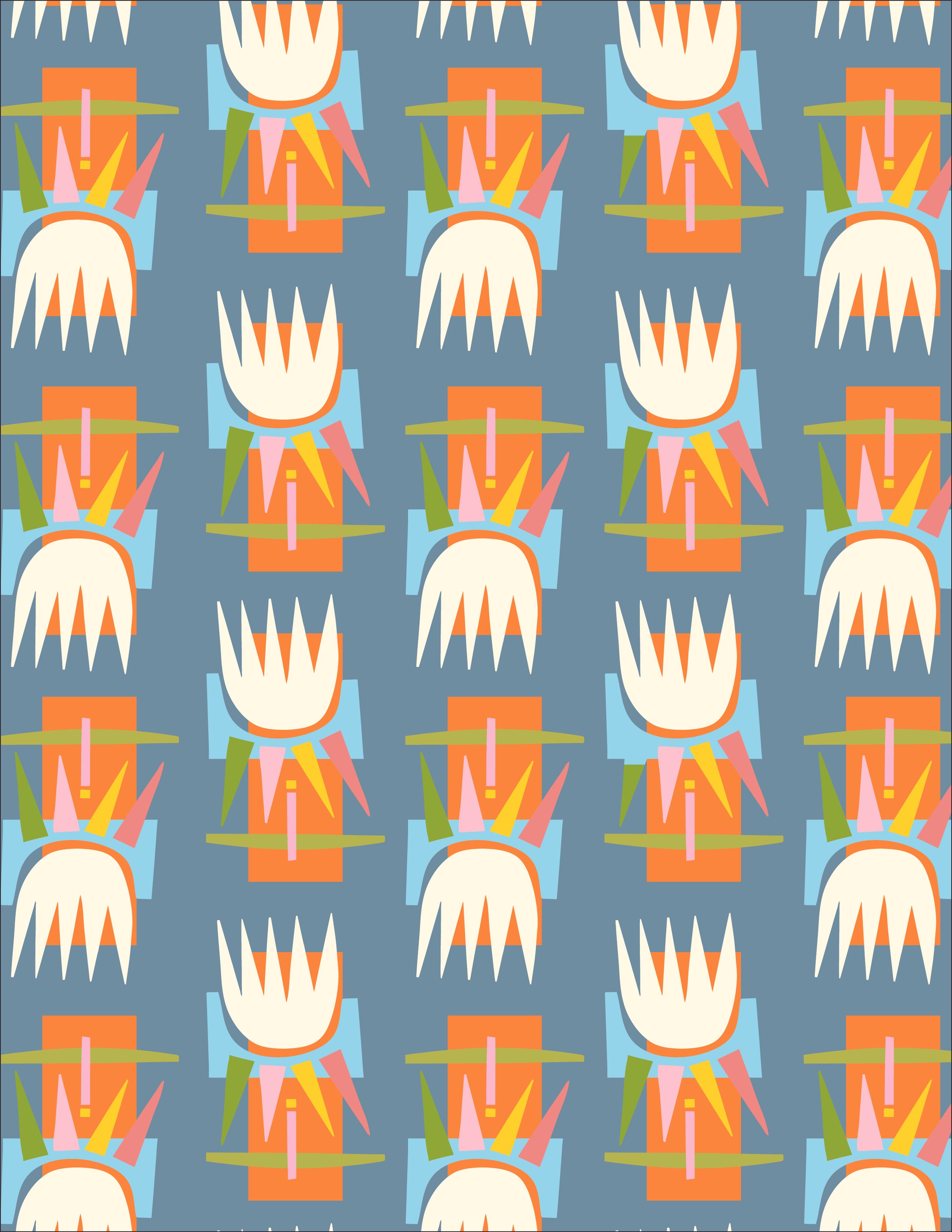 mcm tulip - blue/orange