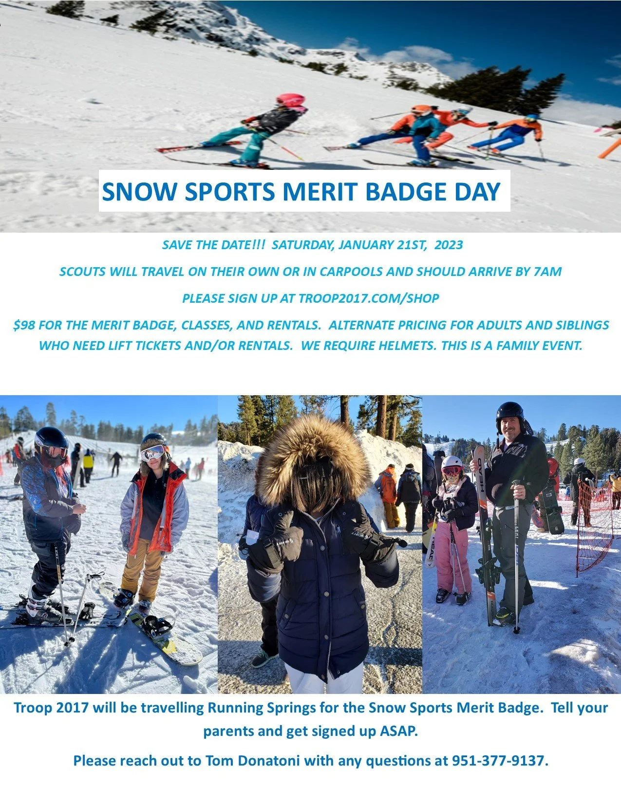 Snow Sports Day 01/21/23 Lift Tickets and Packages — EASTVALE TROOP 2017G