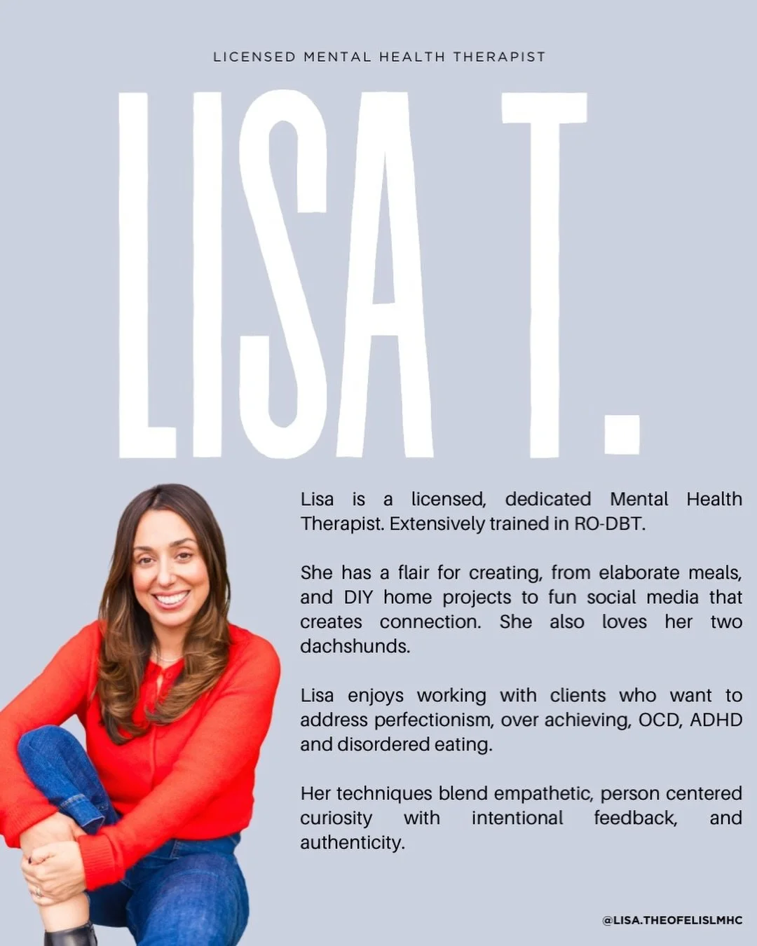 Meet Lisa! 

#therapy #therapist #rodbt #dbt #seattletherapy