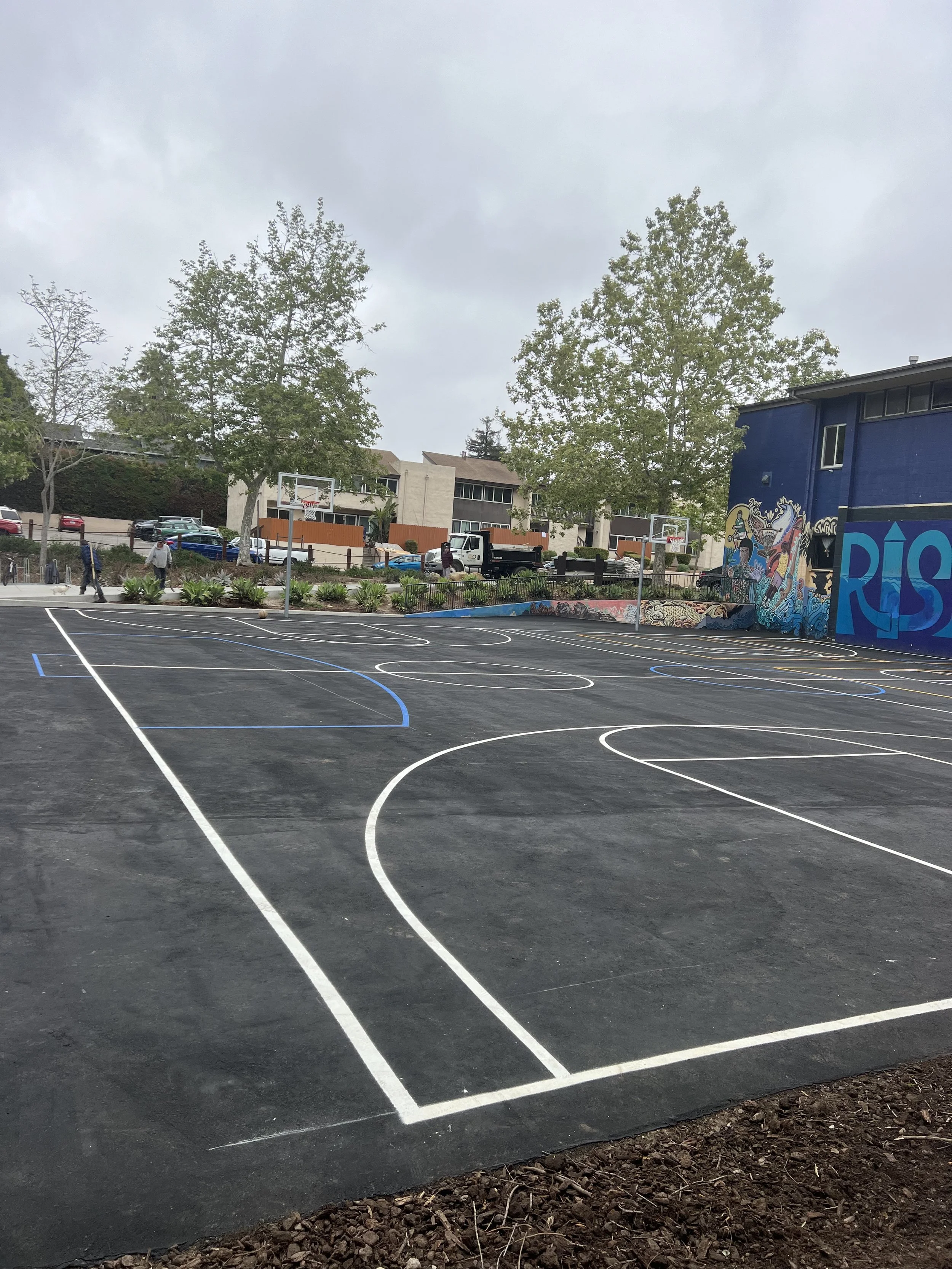 Striping of Basketball Sports Court