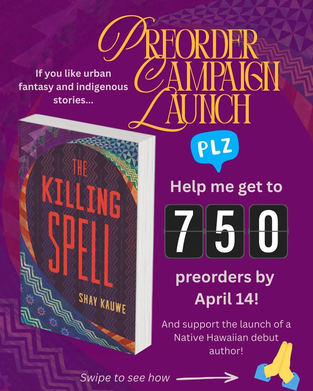 The Killing Spell Preorder campaign has officially launched! Preorder the book from anywhere and submit your receipt to get custom swag. LINK in bio!

AND if we reach the preorder goal of 750, then I&rsquo;ll do a special drawing (10 winners) for som