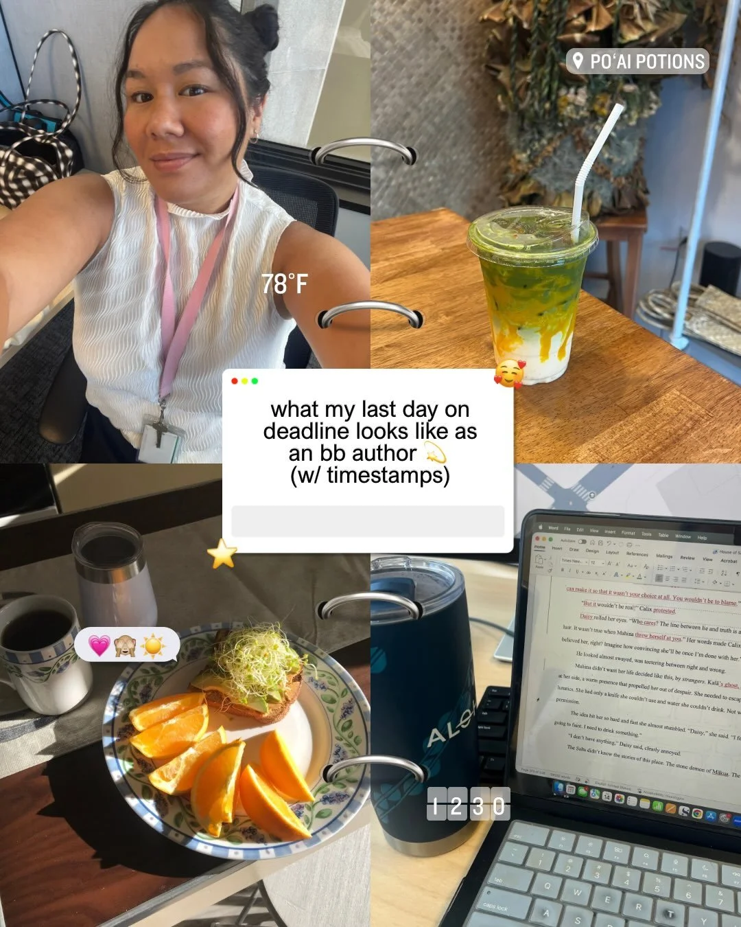ITS PAUUUU!!!!! Revisions on House of Salt absolutely kicked my ʻēlemu! But we are done! (As of Tuesday!) 

I woke up that day having to look over 2 final chapters and figured I deserved a little matcha treat for the hard work. Granted, I did get a t