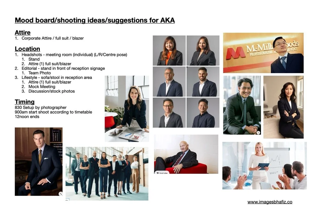 Storyboard Amir Khusyairi Corporate Photography