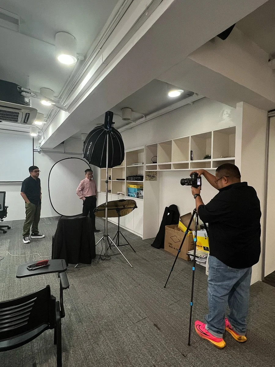 corporate photography session behind the scenes