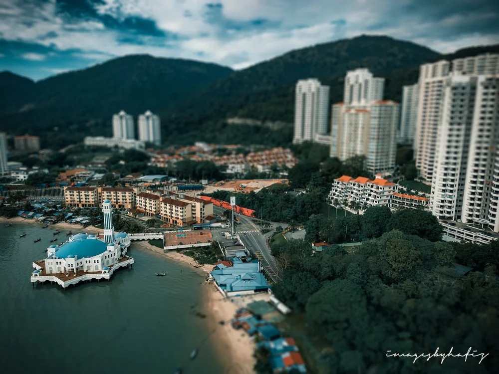 Penang Floating Mosque - Drone Shot &amp; Tilt Shift Effect