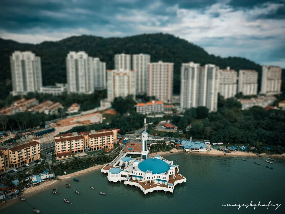 Penang Floating Mosque - Drone Shot &amp; Tilt Shift Effect