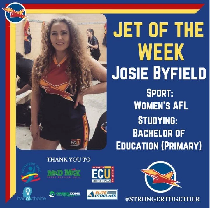 GET TO KNOW JOSIE BYFIELD
📅 WHAT YEAR DID YOU JOIN THE JETS?
2019
😎 WHY SHOULD OTHERS JOIN THE JETS?
"Other people should join because it’s a great way to make new friends and play a sport you will love."
🙌 WHERE CAN YOU FIND YOU