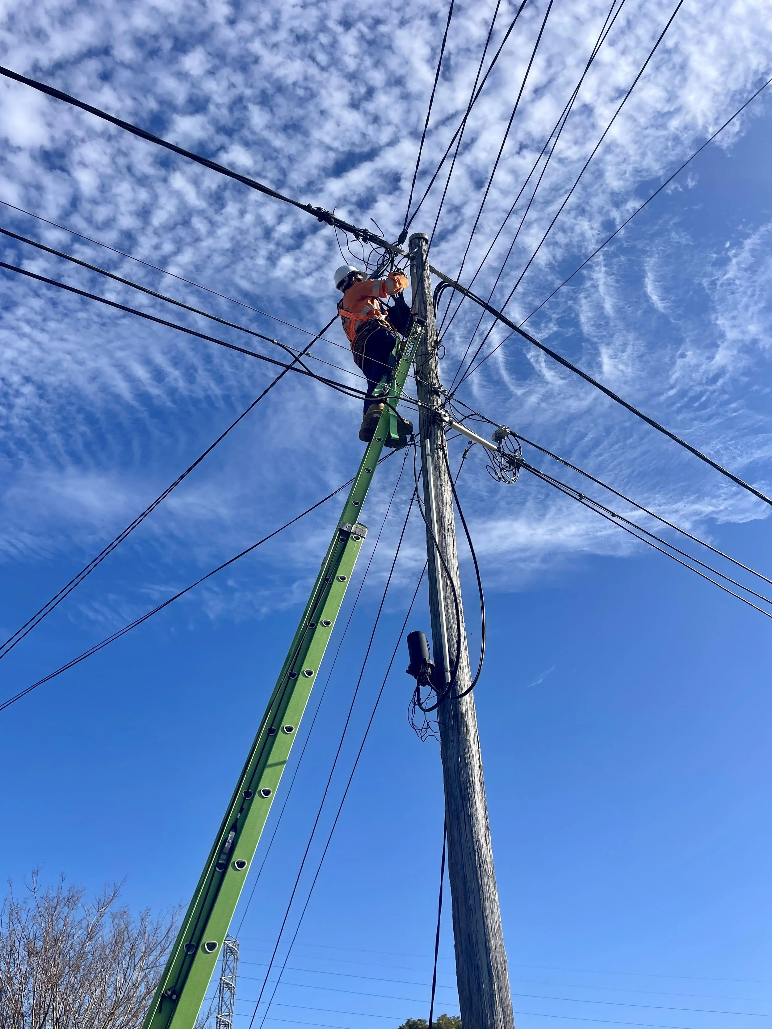 new private pole upgrade on electricity